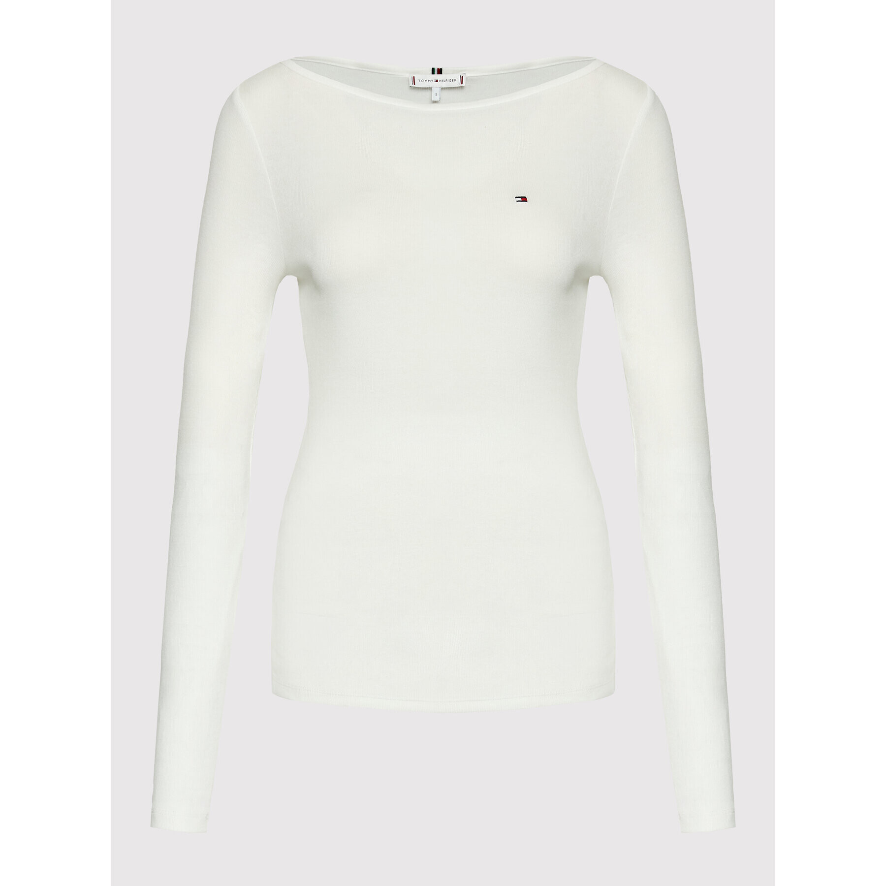 Tommy Hilfiger Блуза WW0WW33800 Бял Slim Fit - Pepit.bg