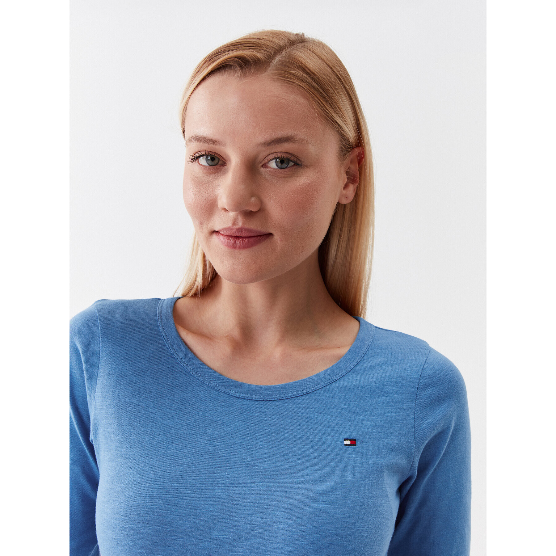 Tommy Hilfiger Блуза WW0WW37861 Син Slim Fit - Pepit.bg