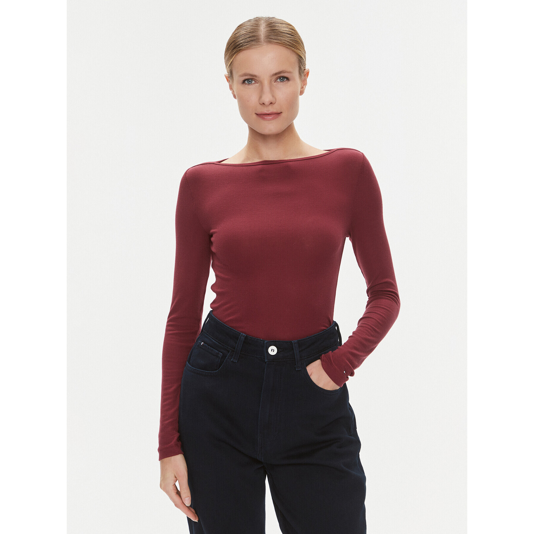 Tommy Hilfiger Блуза WW0WW39788 Червен Slim Fit - Pepit.bg