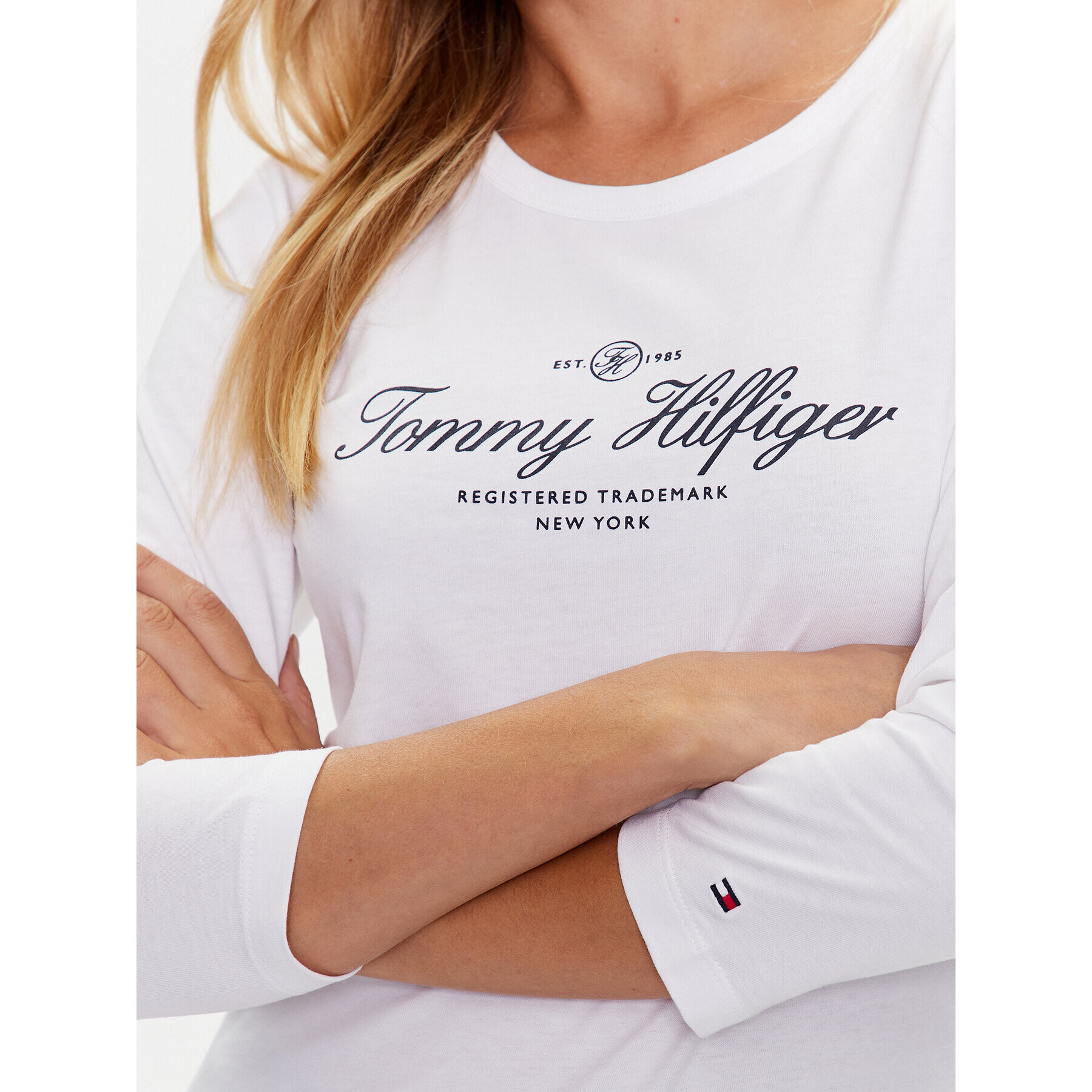 Tommy Hilfiger Блуза WW0WW40527 Бял Slim Fit - Pepit.bg