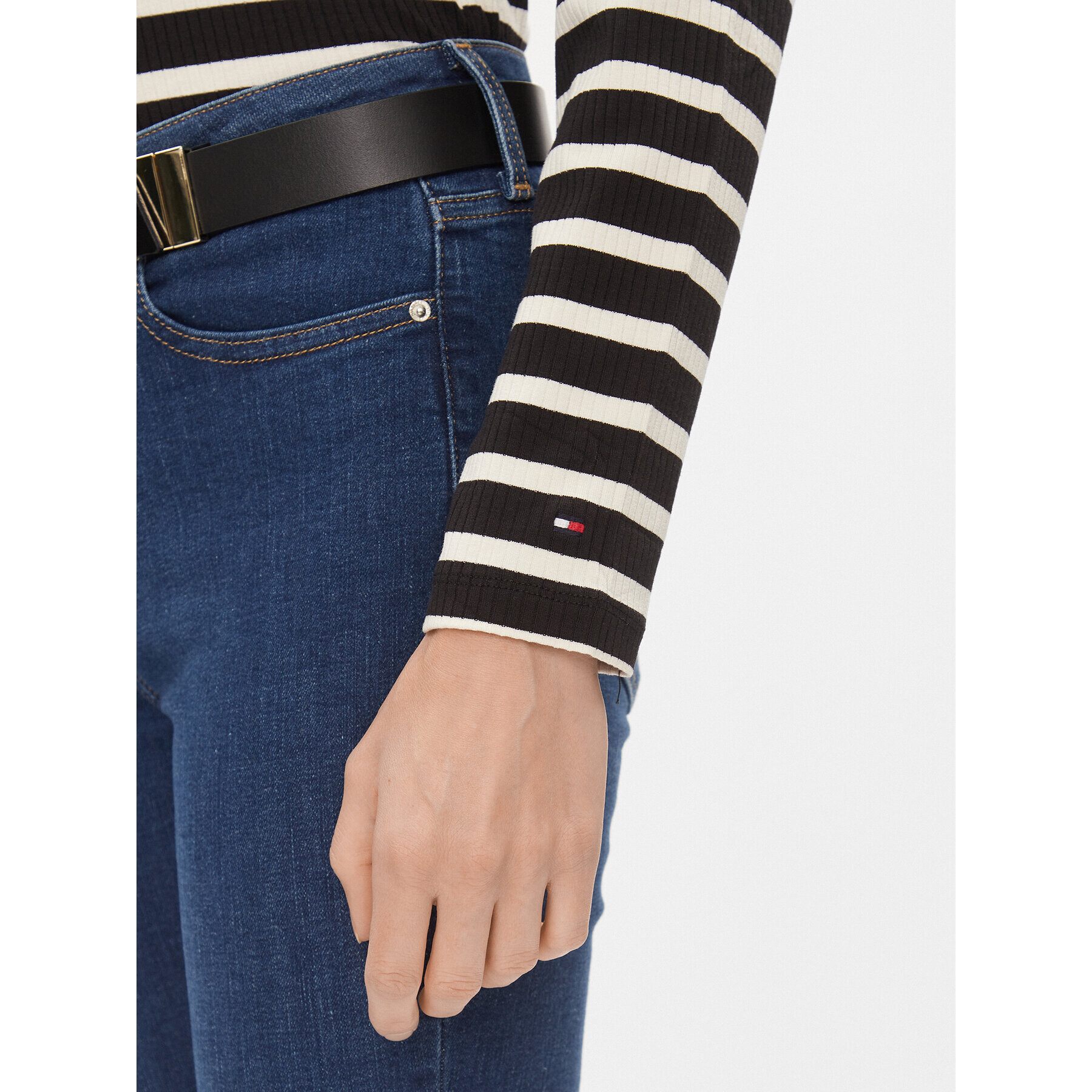 Tommy Hilfiger Блуза WW0WW40592 Черен Slim Fit - Pepit.bg