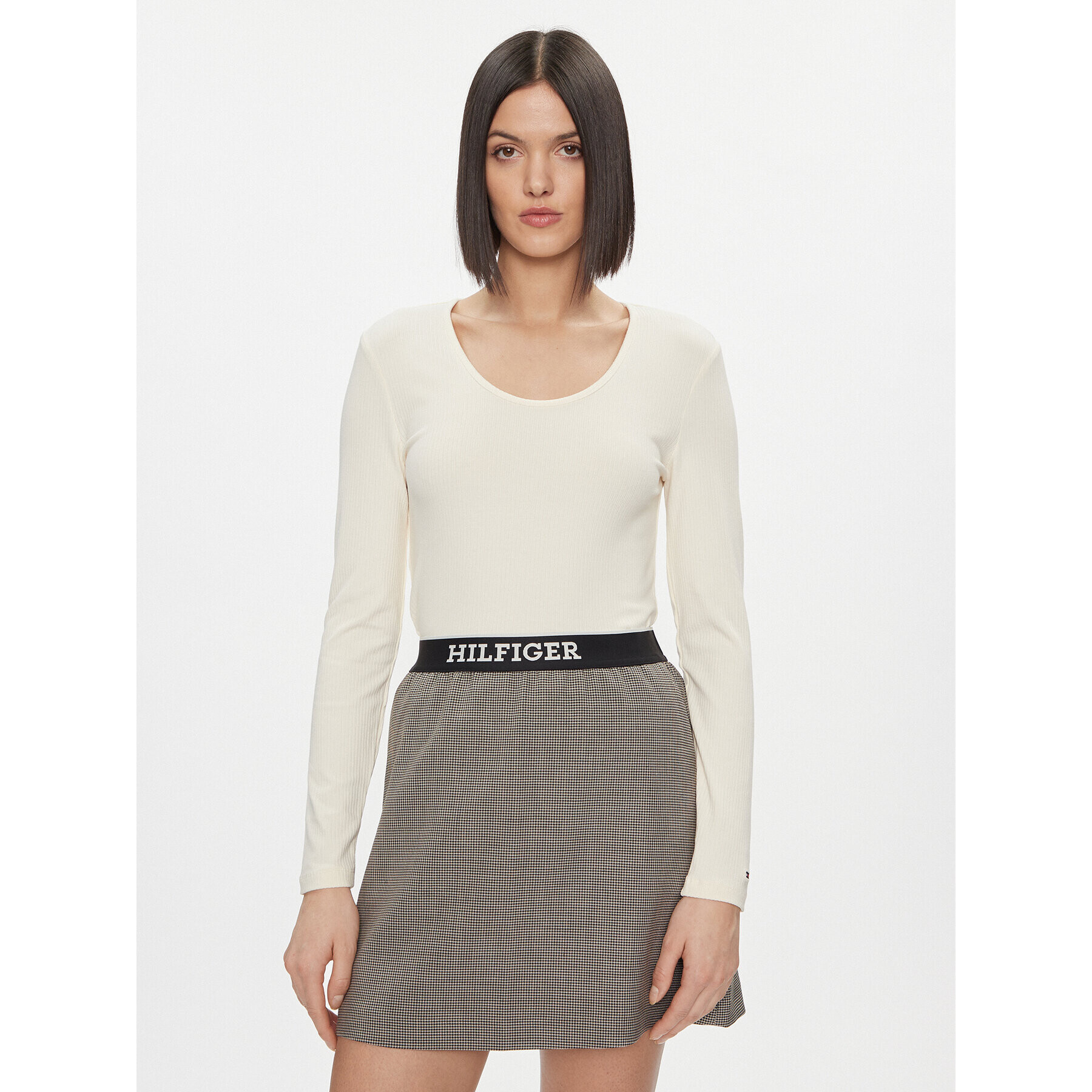 Tommy Hilfiger Блуза WW0WW41654 Бежов Slim Fit - Pepit.bg