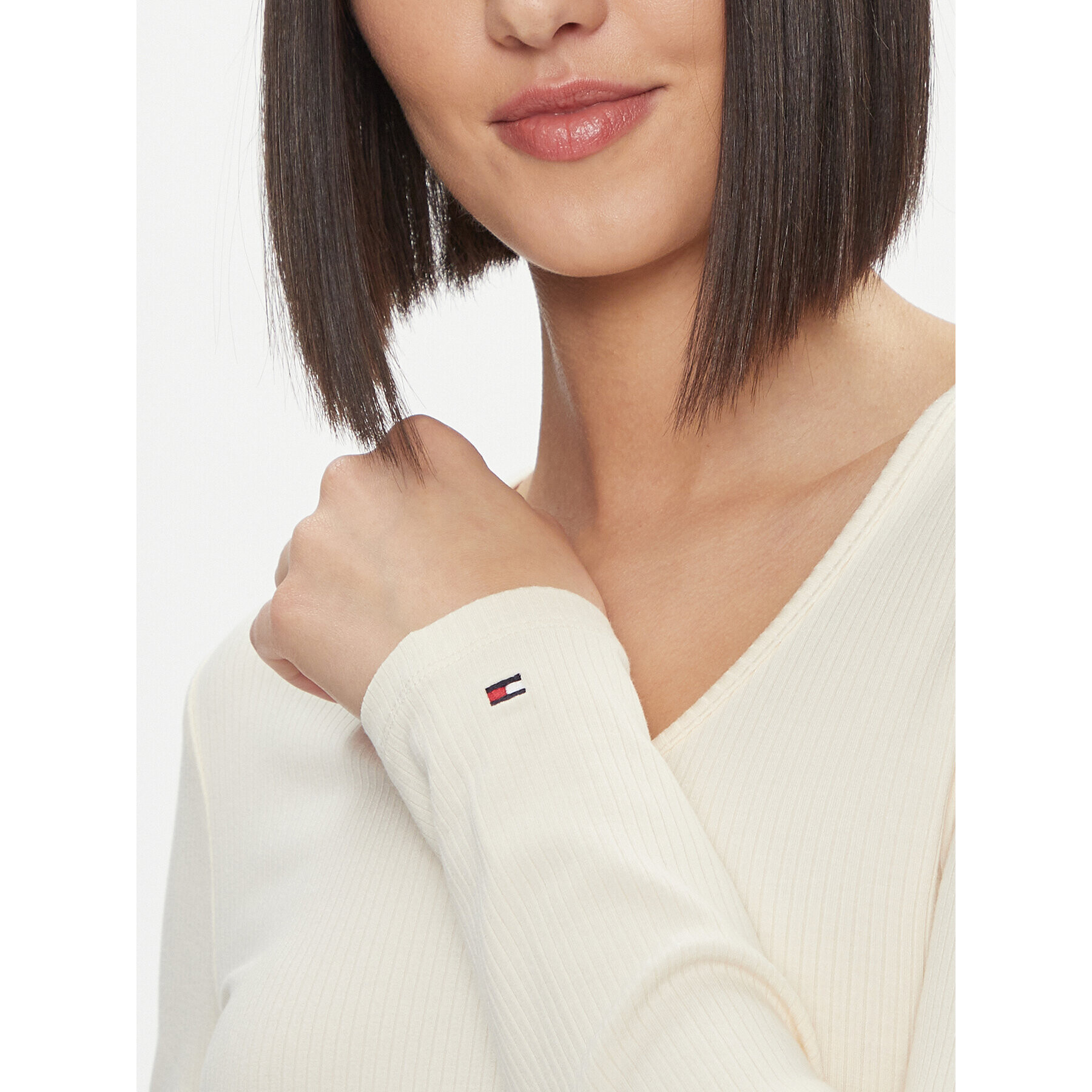 Tommy Hilfiger Блуза WW0WW41654 Бежов Slim Fit - Pepit.bg