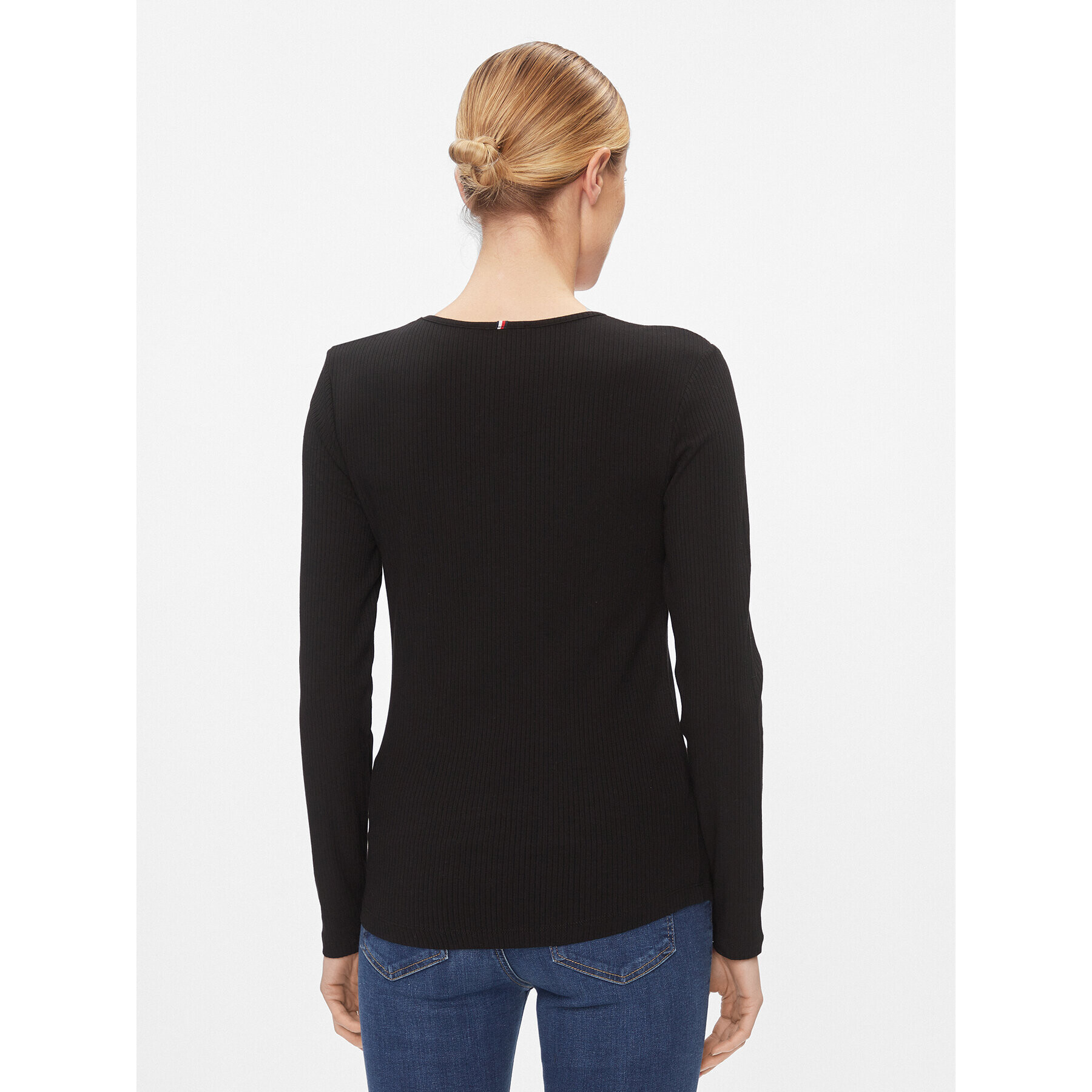 Tommy Hilfiger Блуза WW0WW41654 Черен Slim Fit - Pepit.bg