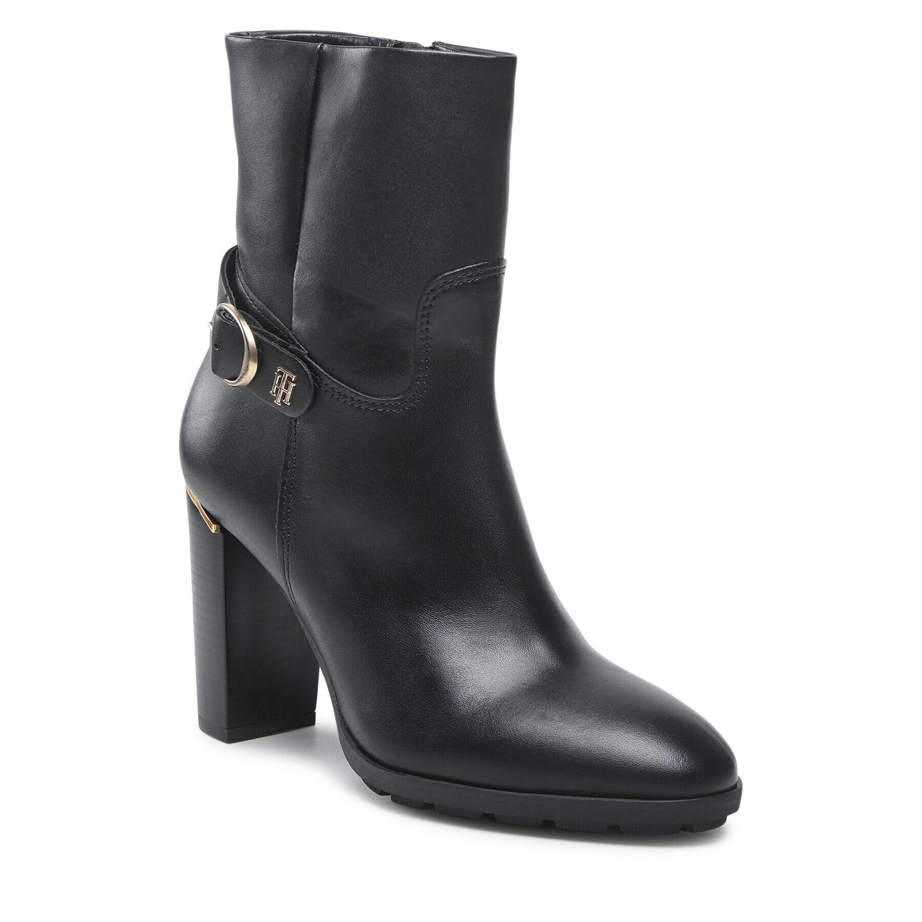 Tommy Hilfiger Боти Belt High Heel Boot FW0FW06768 Черен - Pepit.bg