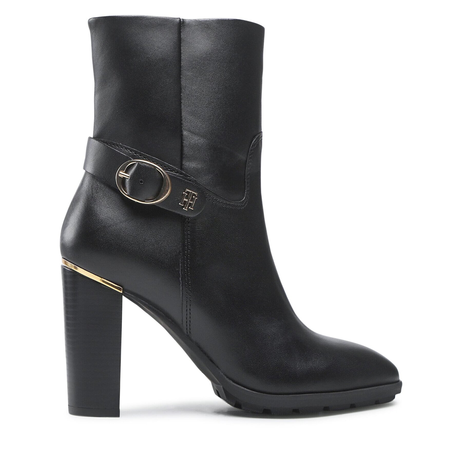 Tommy Hilfiger Боти Belt High Heel Boot FW0FW06768 Черен - Pepit.bg