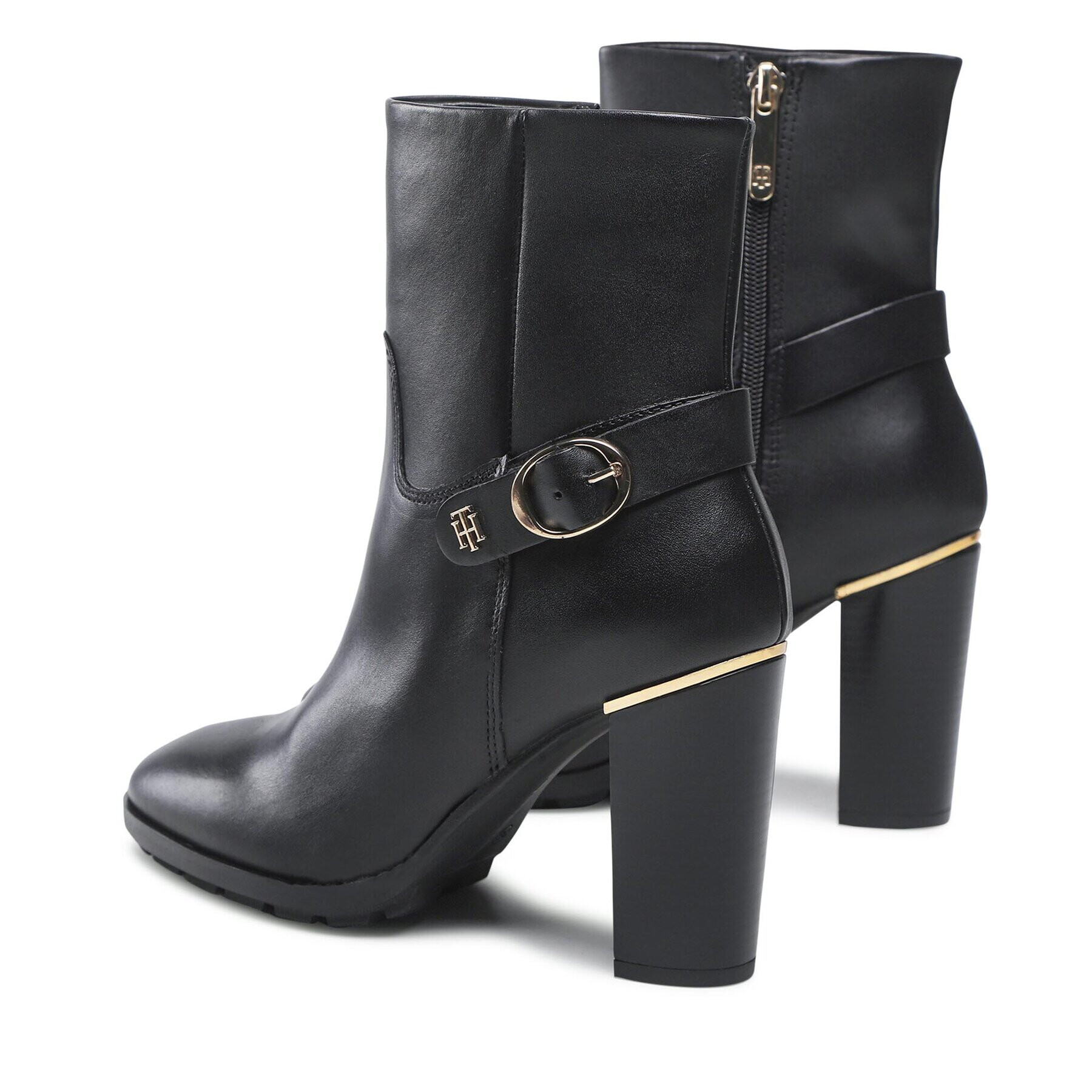 Tommy Hilfiger Боти Belt High Heel Boot FW0FW06768 Черен - Pepit.bg