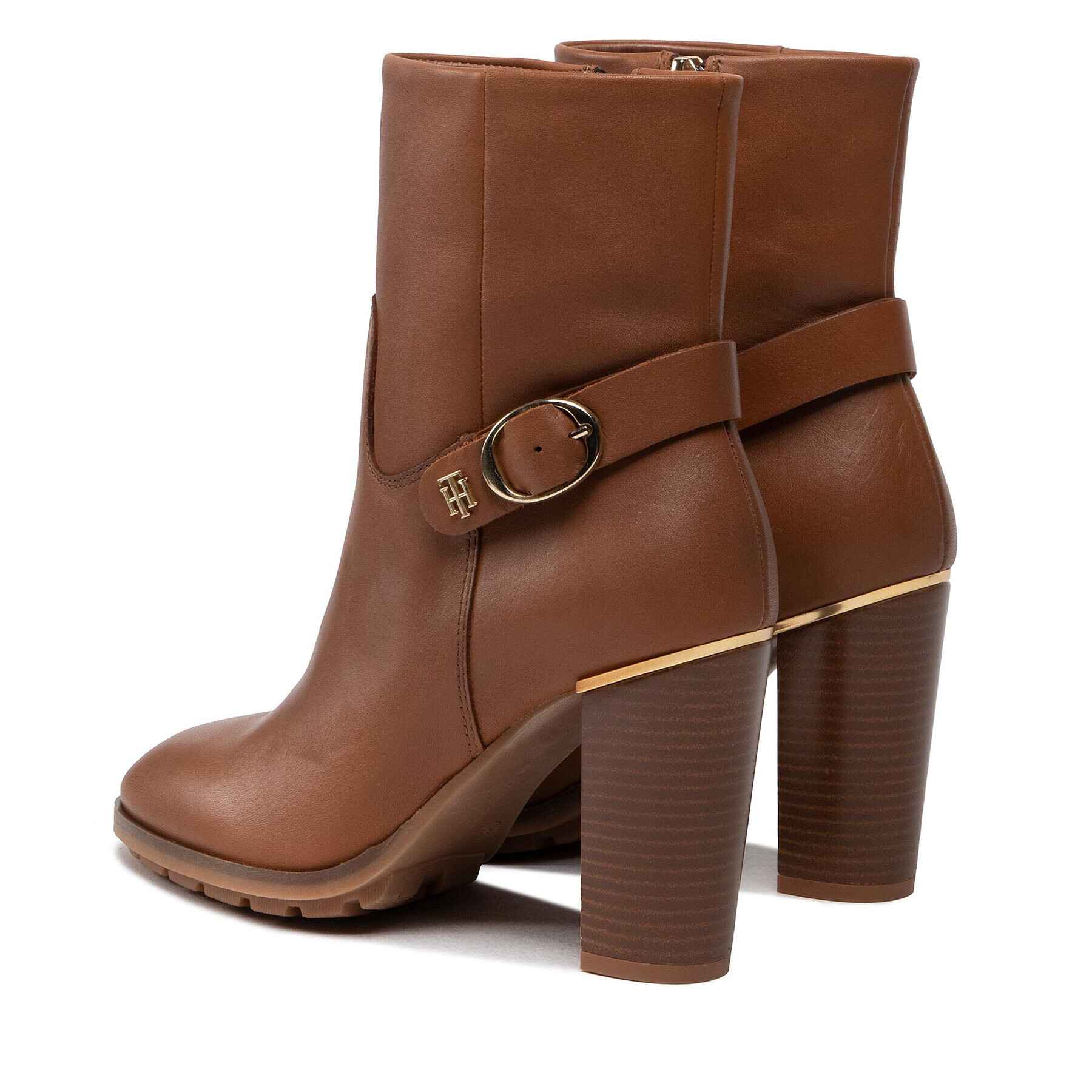 Tommy Hilfiger Боти Belt High Heel Boot FW0FW06768 Кафяв - Pepit.bg