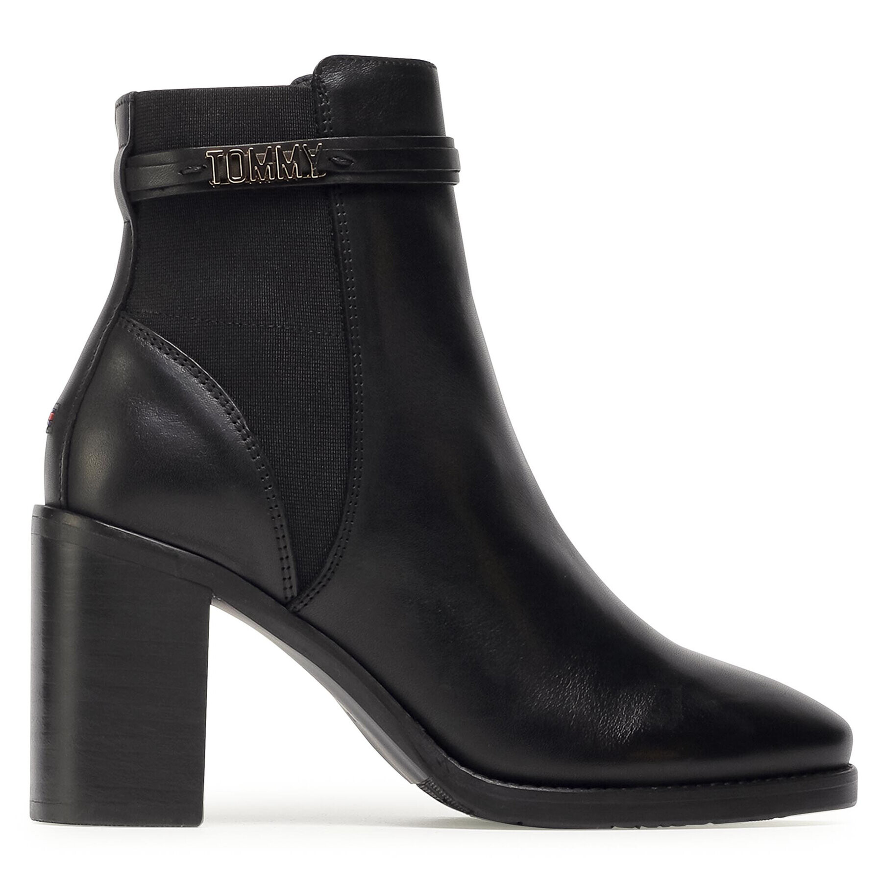 Tommy Hilfiger Боти Block Branding High Hell Boot FW0FW05153 Черен - Pepit.bg