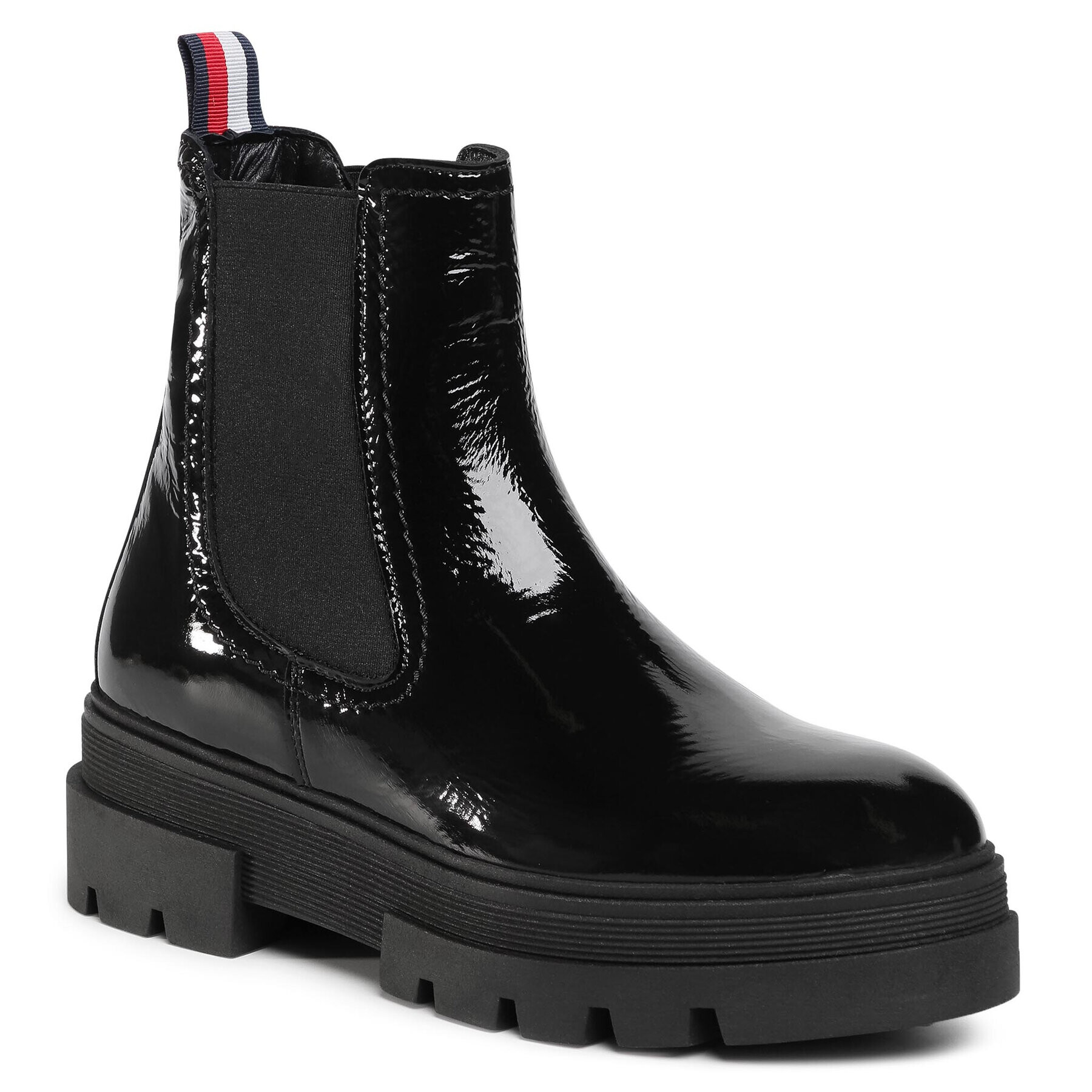 Tommy Hilfiger Боти Classic Patent Chelsea Boot FW0FW05182 Черен - Pepit.bg