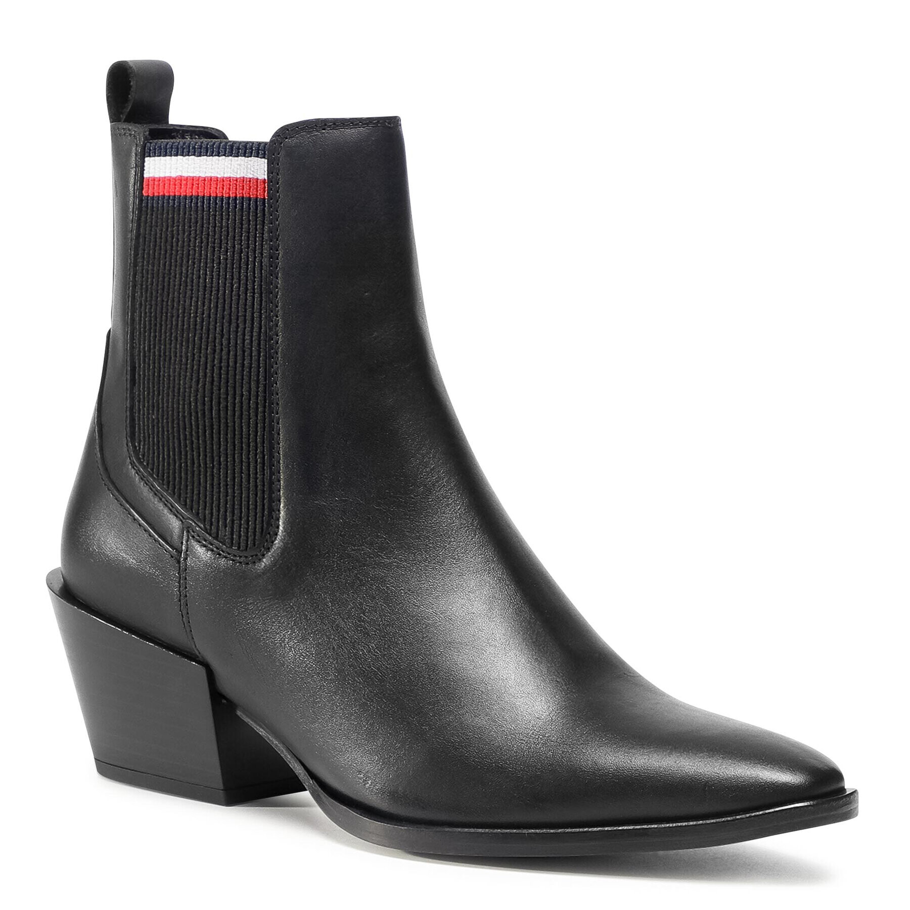 Tommy Hilfiger Боти Corporate Elastic Flat Boot FW0FW05166 Черен - Pepit.bg