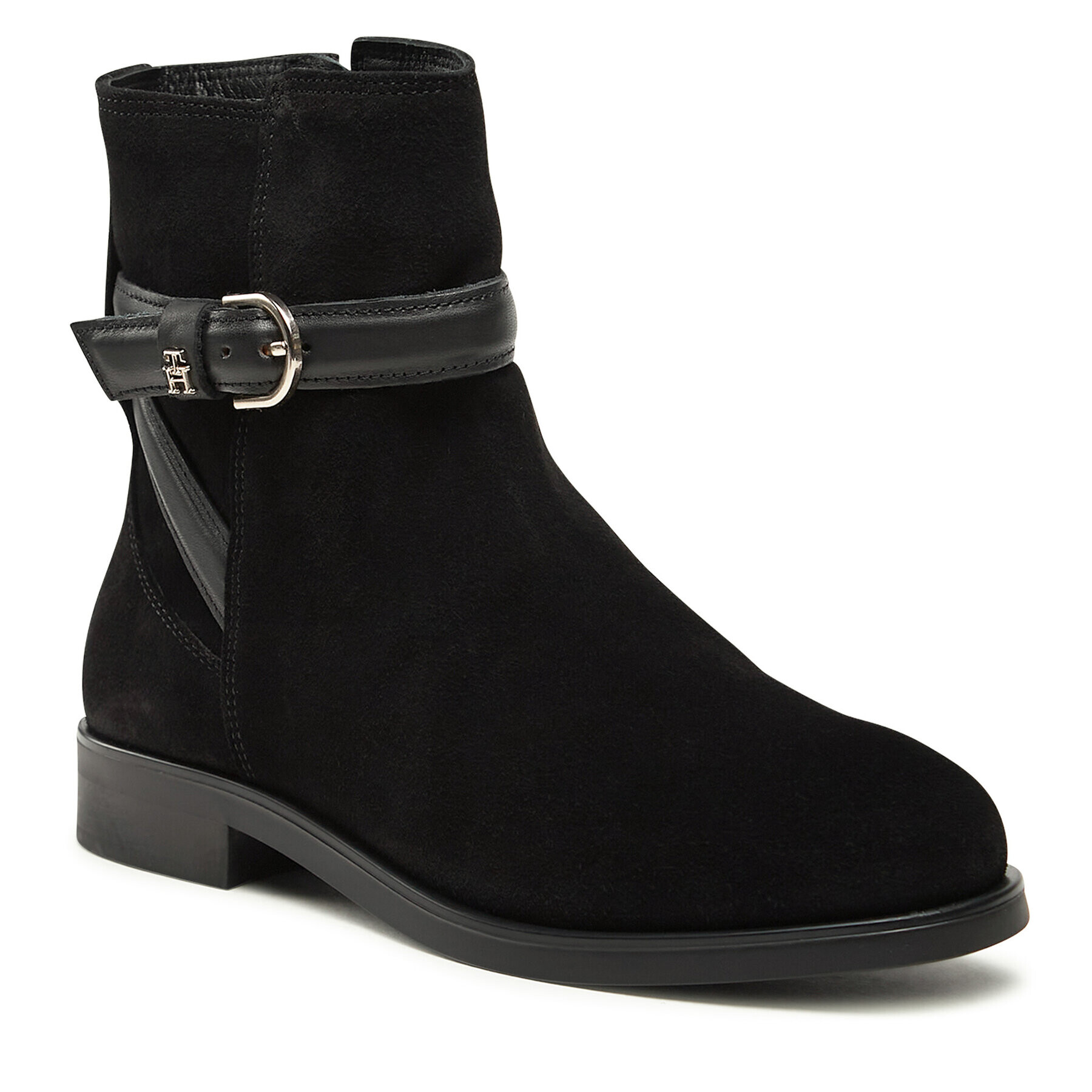 Tommy Hilfiger Боти Elevated Essential Boot Suede FW0FW07482 Черен - Pepit.bg