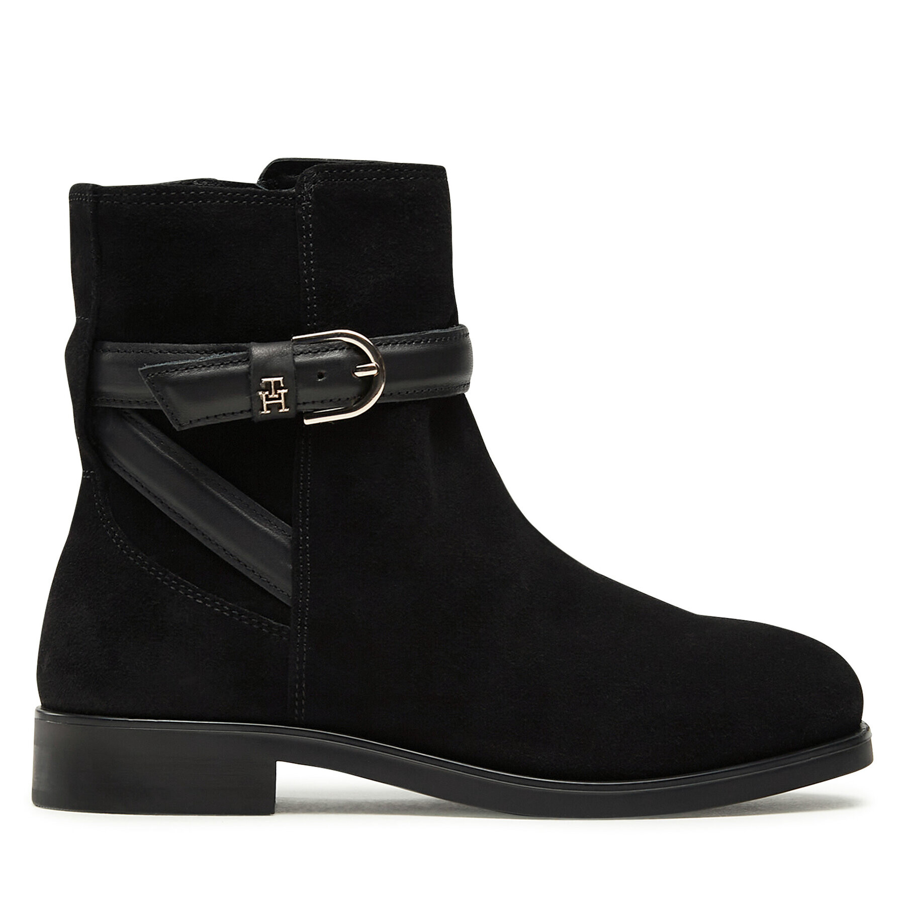 Tommy Hilfiger Боти Elevated Essential Boot Suede FW0FW07482 Черен - Pepit.bg