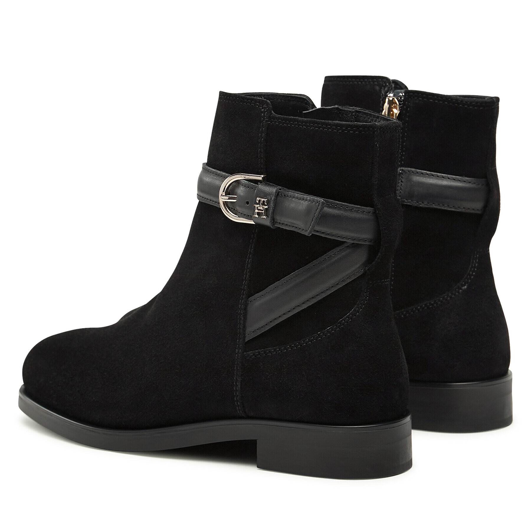 Tommy Hilfiger Боти Elevated Essential Boot Suede FW0FW07482 Черен - Pepit.bg