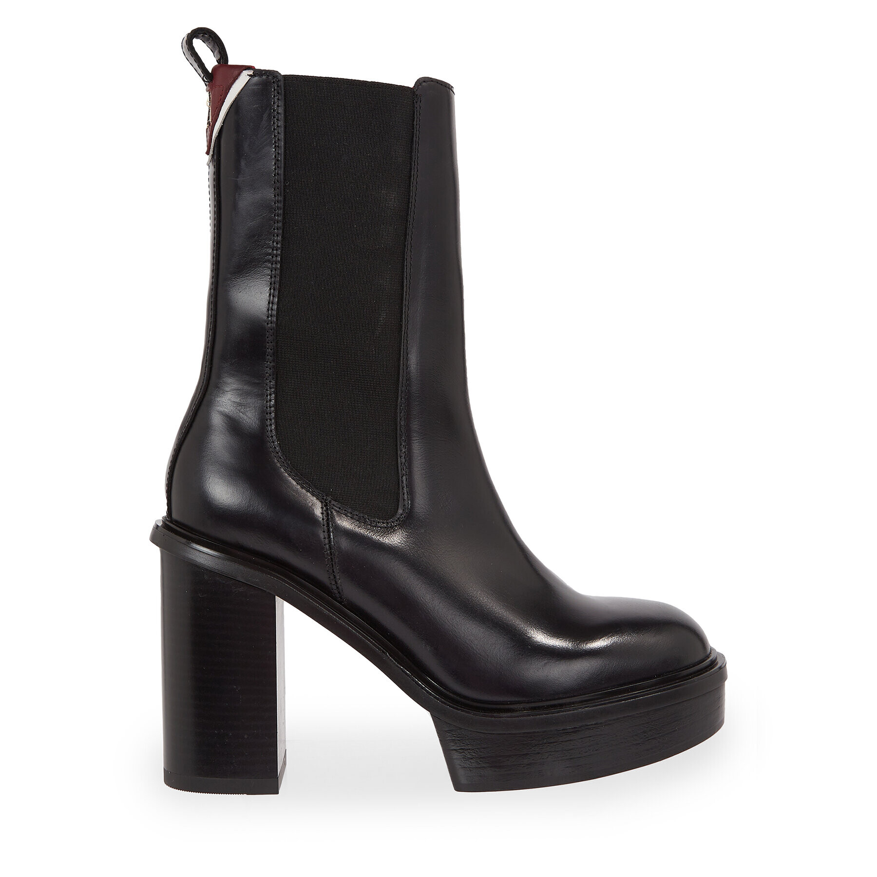 Tommy Hilfiger Боти Elevated Plateau Chelsea Bootie FW0FW07542 Черен - Pepit.bg