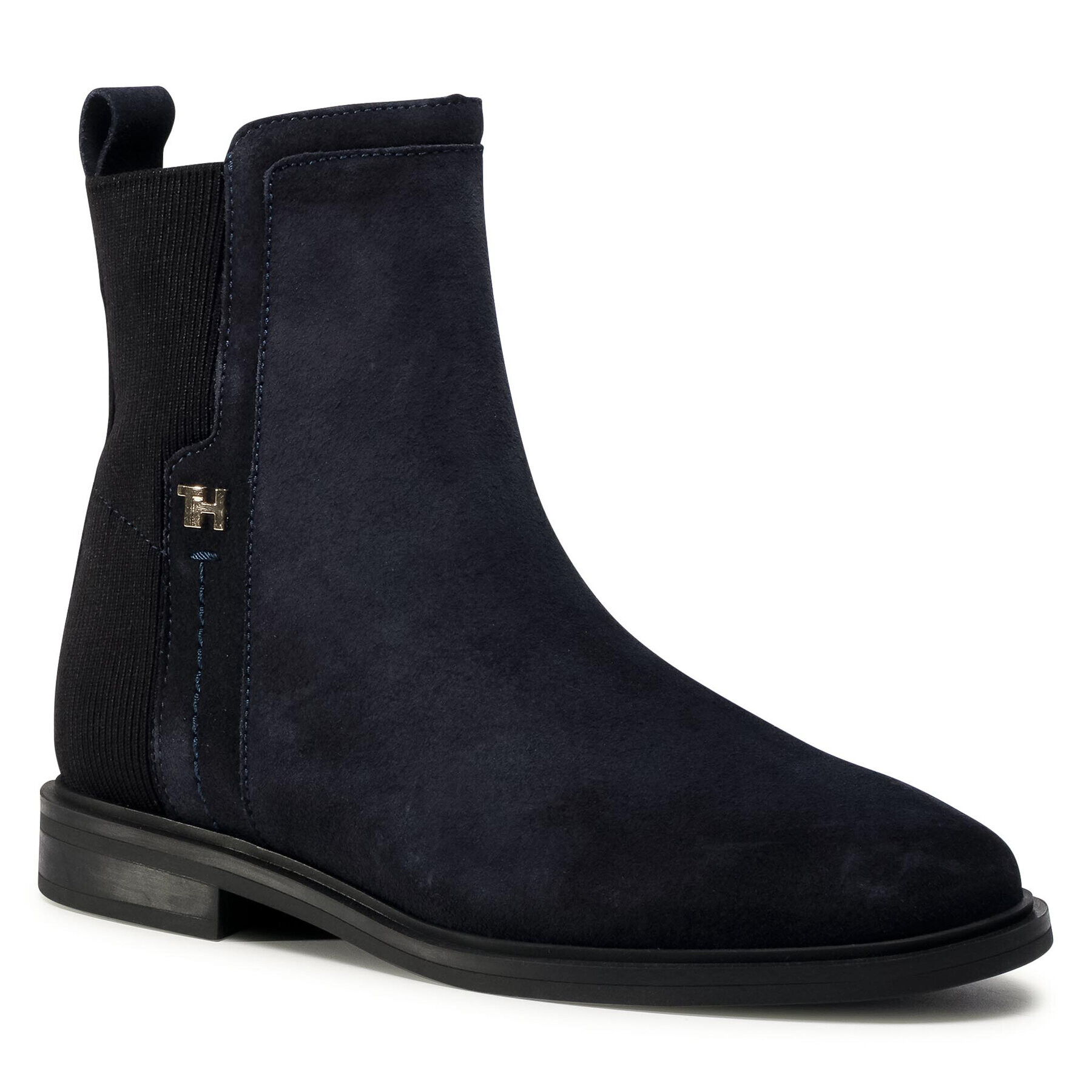 Tommy Hilfiger Боти Essential Flat Boot FW0FW05193 Тъмносин - Pepit.bg