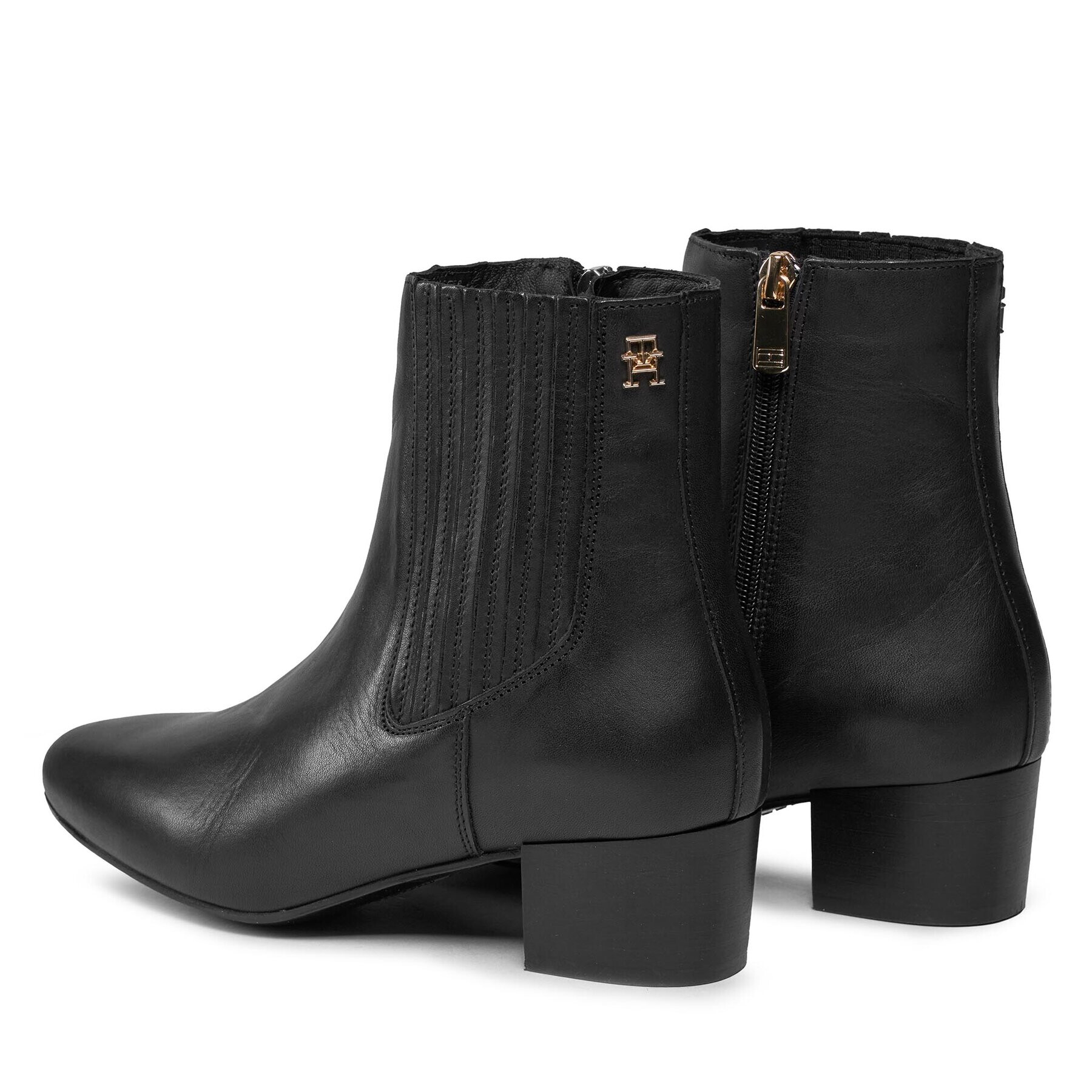 Tommy Hilfiger Боти Essential Leather Boot FW0FW07759 Черен - Pepit.bg