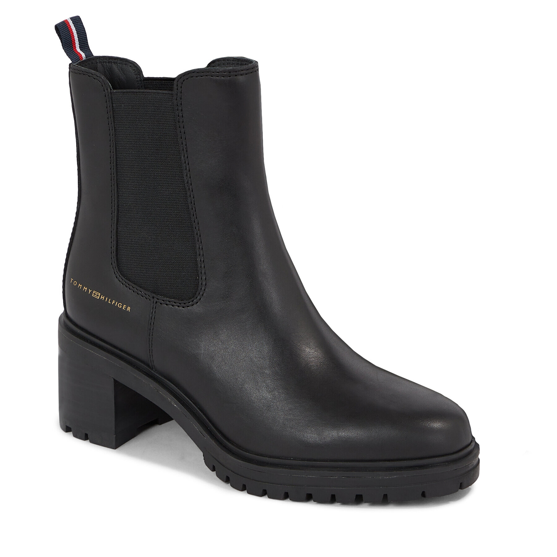 Tommy Hilfiger Боти Essential Midheel Leather Bootie FW0FW07523 Черен - Pepit.bg