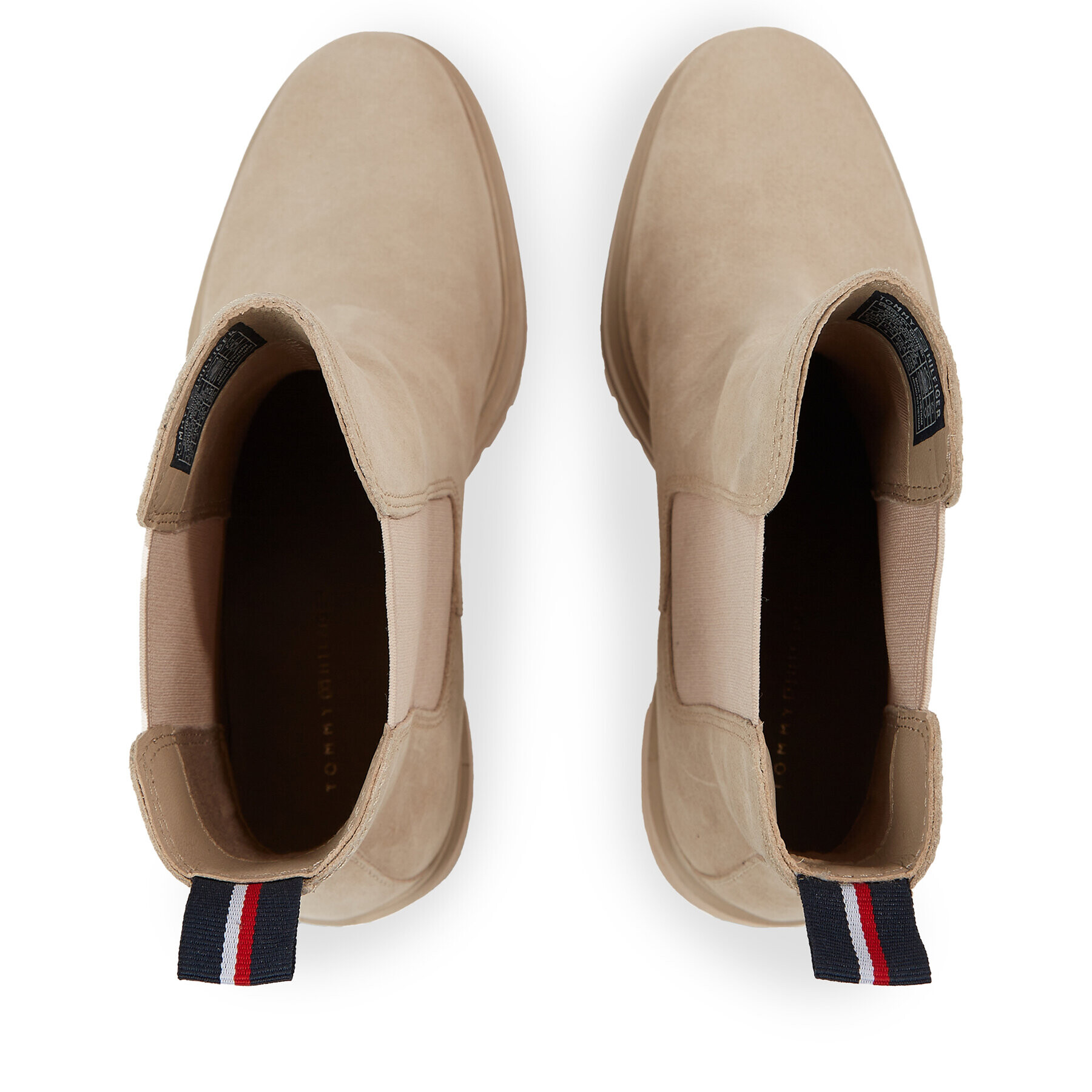 Tommy Hilfiger Боти Essential Midheel Suede Bootie FW0FW07522 Бежов - Pepit.bg