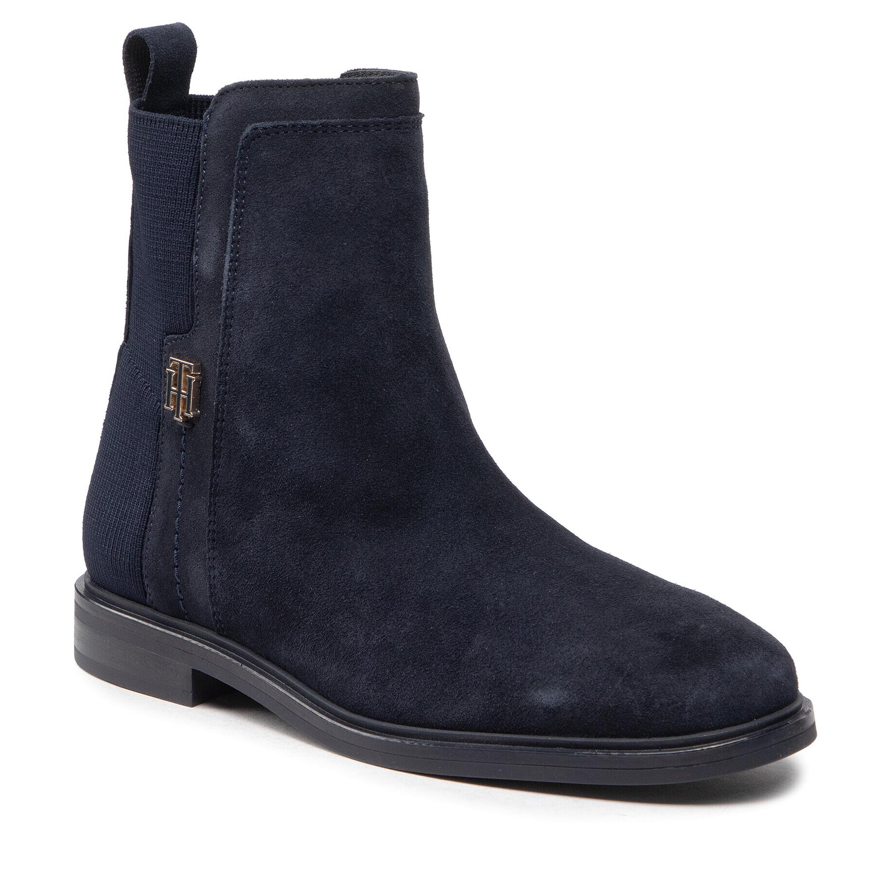 Tommy Hilfiger Боти Essentials Flat Boot FW0FW06740 Тъмносин - Pepit.bg