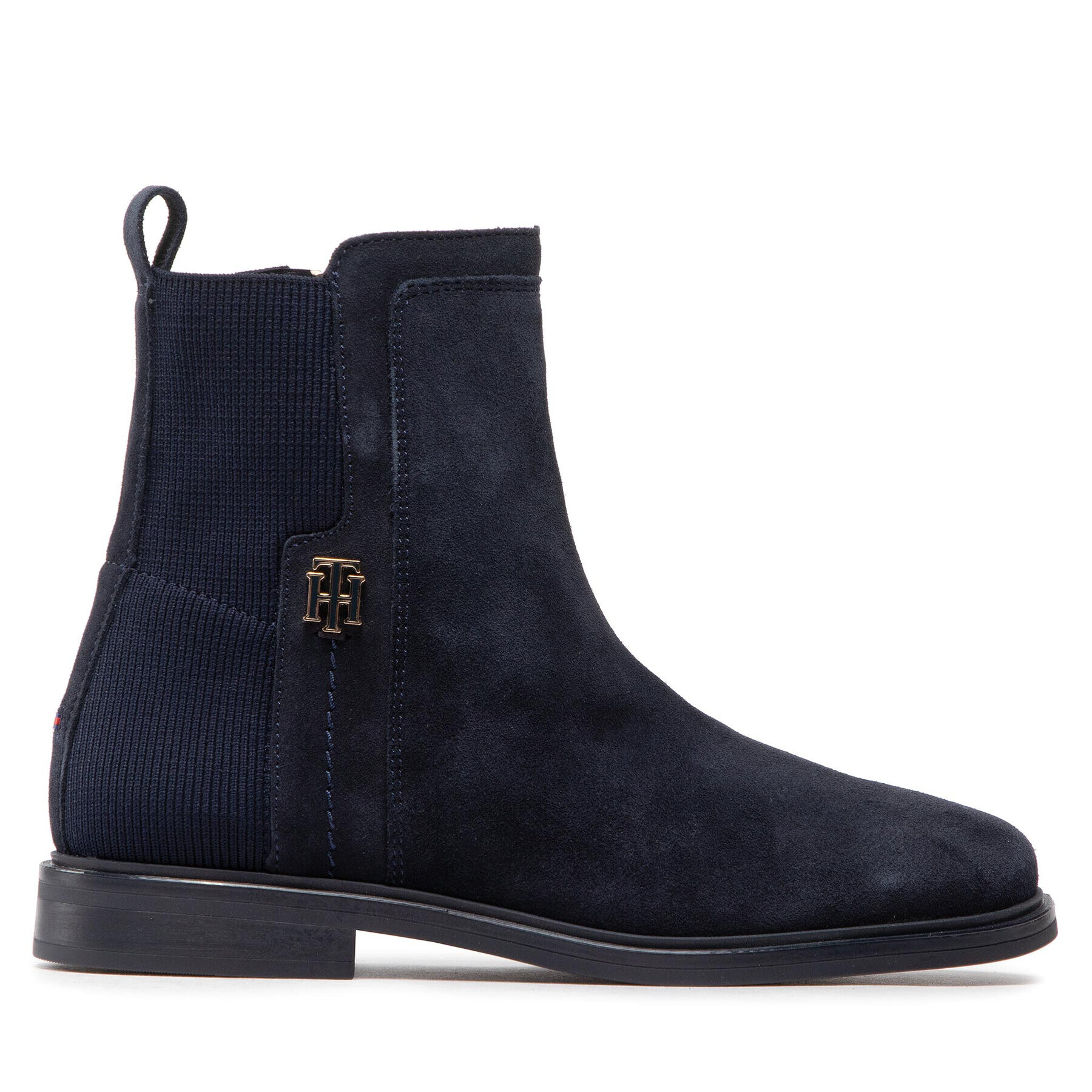 Tommy Hilfiger Боти Essentials Flat Boot FW0FW06740 Тъмносин - Pepit.bg