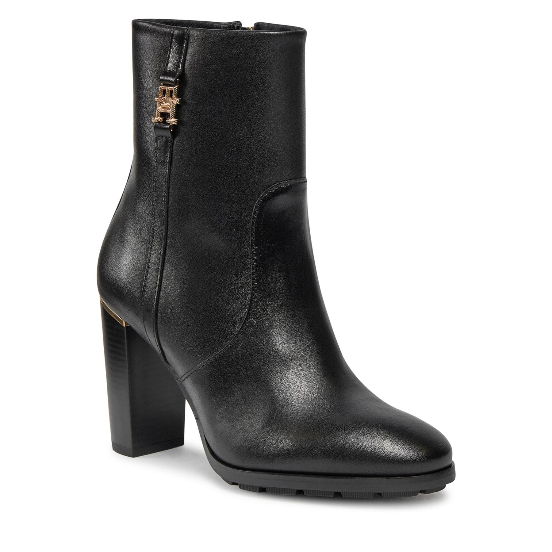 Tommy Hilfiger Боти Feminine Th Hardware Bootie FW0FW07540 Черен - Pepit.bg