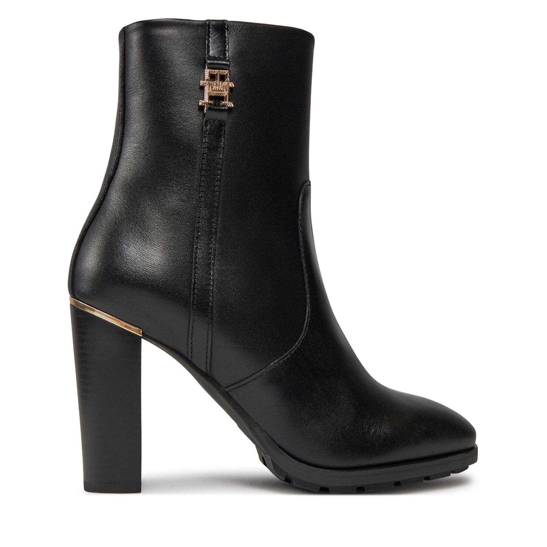 Tommy Hilfiger Боти Feminine Th Hardware Bootie FW0FW07540 Черен - Pepit.bg