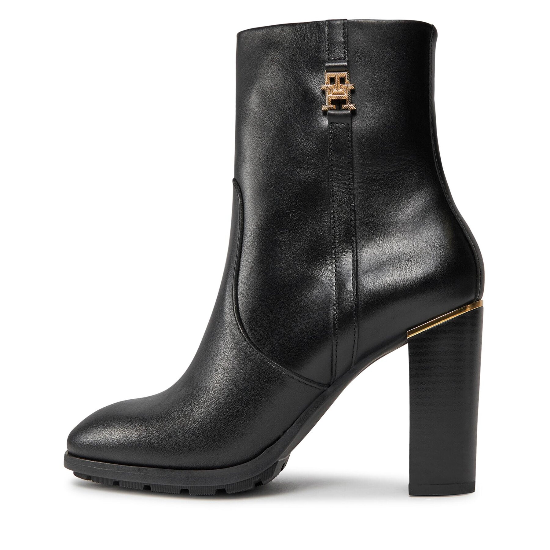 Tommy Hilfiger Боти Feminine Th Hardware Bootie FW0FW07540 Черен - Pepit.bg