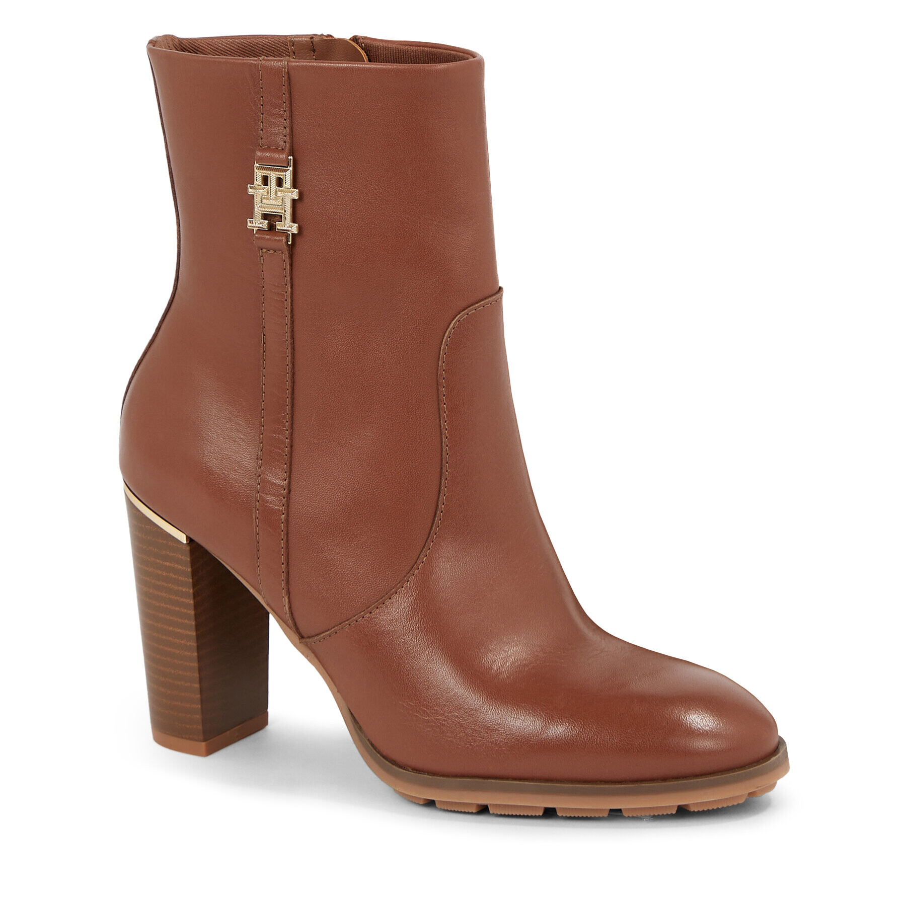 Tommy Hilfiger Боти Feminine Th Hardware Bootie FW0FW07540 Кафяв - Pepit.bg