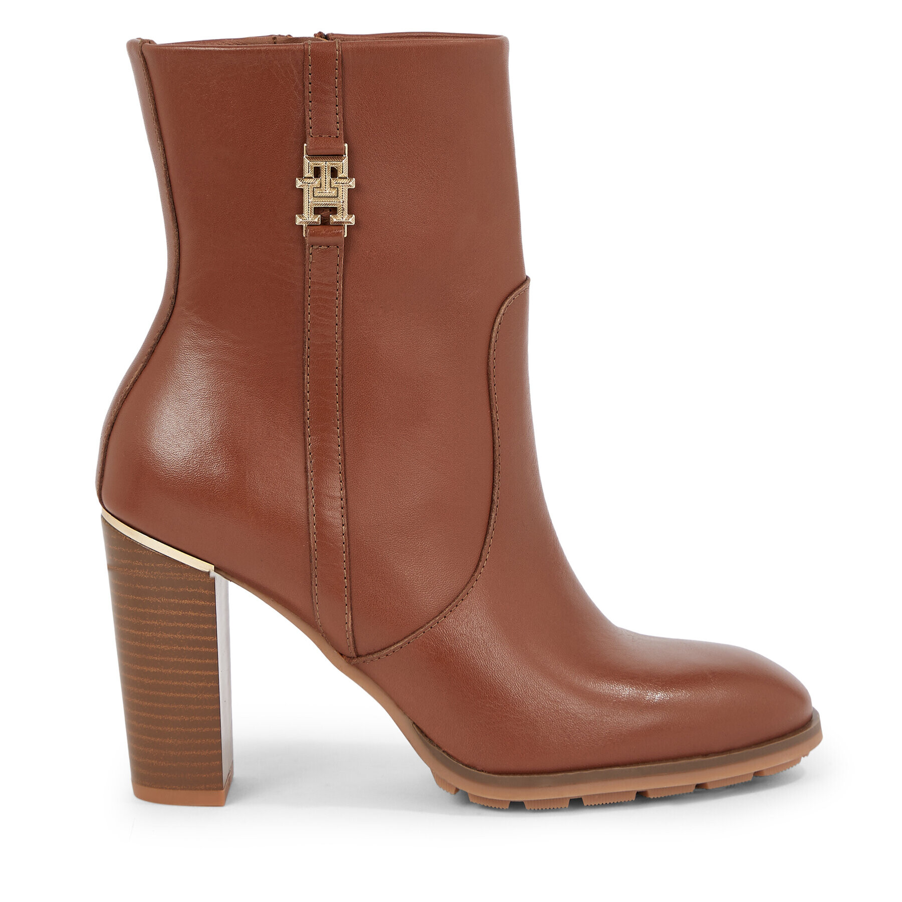 Tommy Hilfiger Боти Feminine Th Hardware Bootie FW0FW07540 Кафяв - Pepit.bg