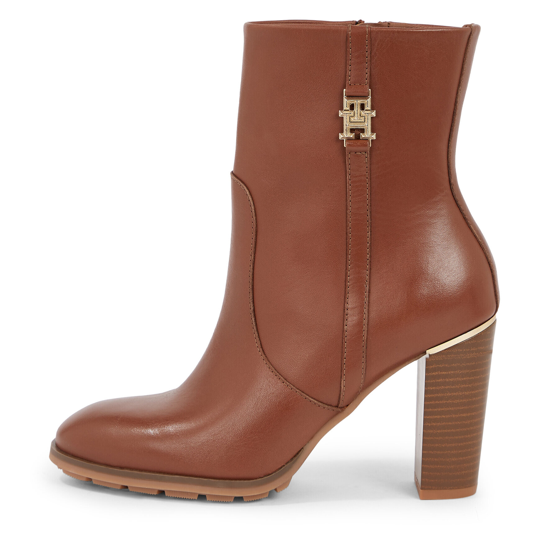 Tommy Hilfiger Боти Feminine Th Hardware Bootie FW0FW07540 Кафяв - Pepit.bg