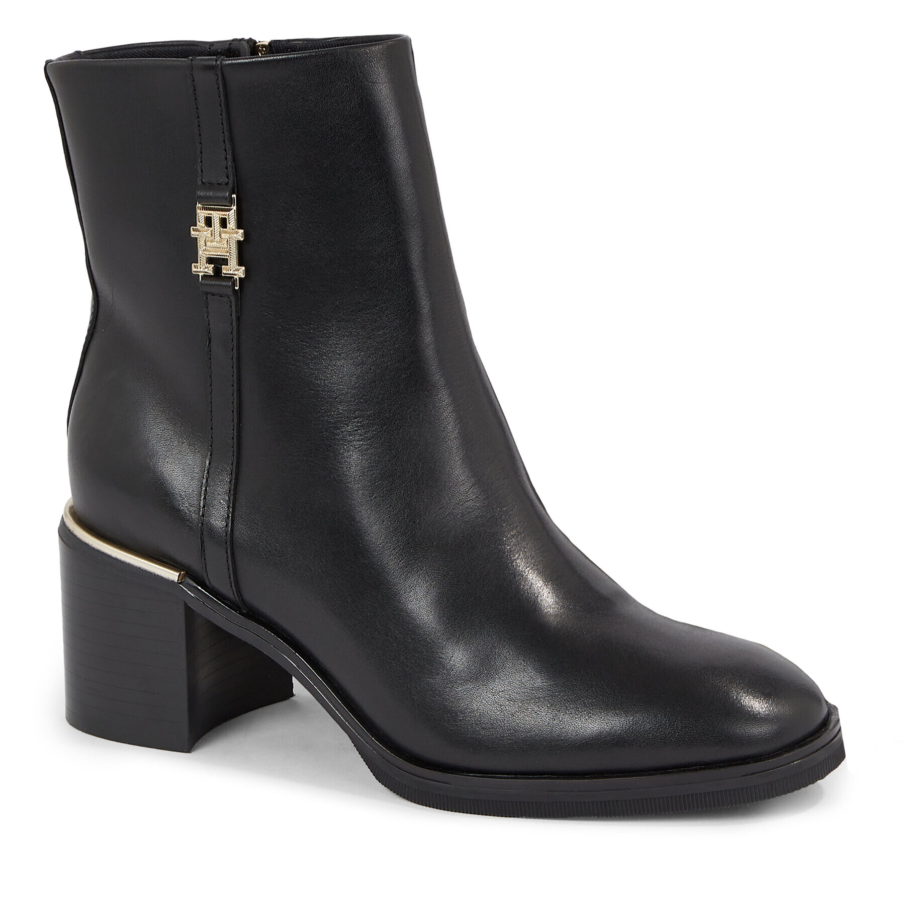 Tommy Hilfiger Боти Feminine Th Hardware Mid Bootie FW0FW07539 Черен - Pepit.bg