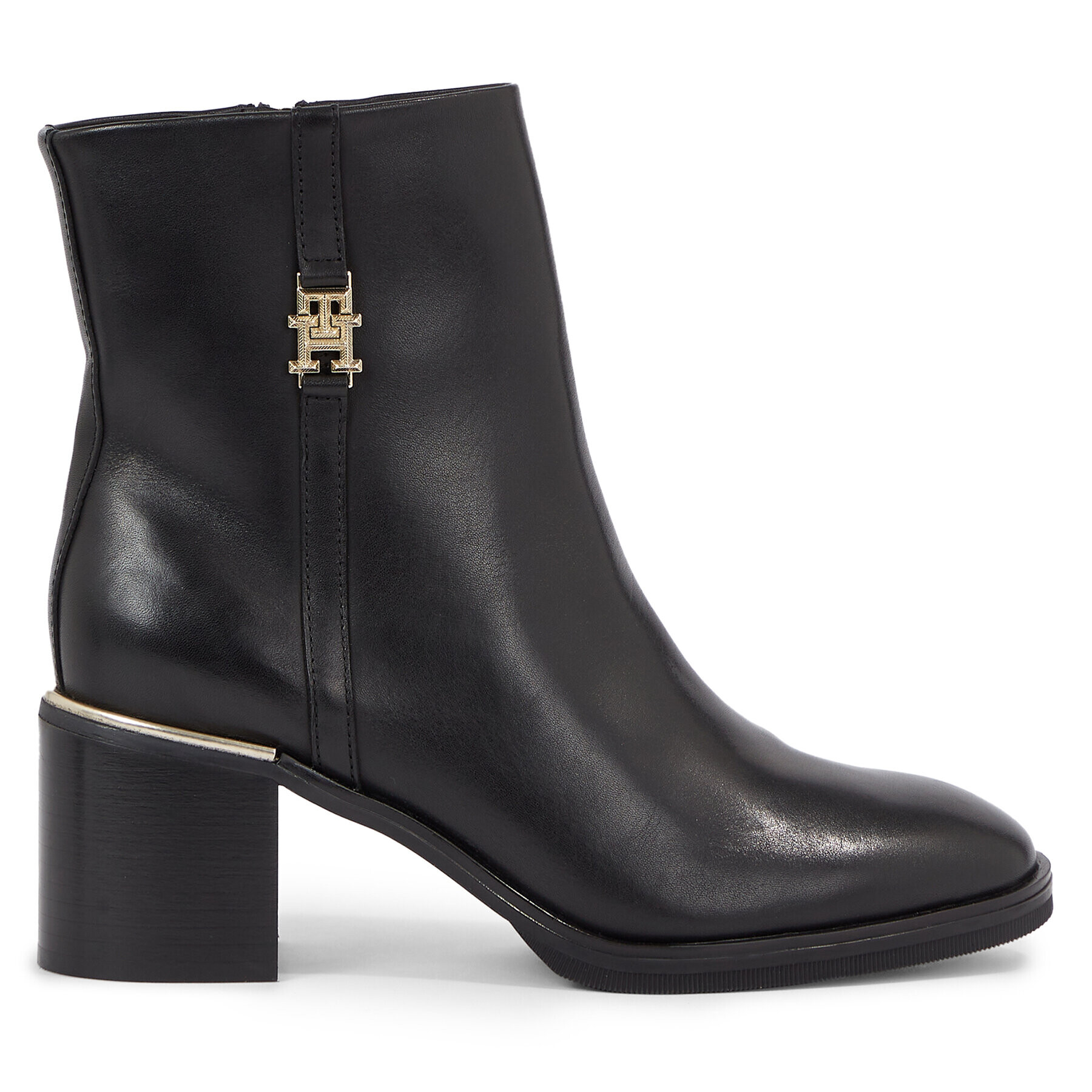 Tommy Hilfiger Боти Feminine Th Hardware Mid Bootie FW0FW07539 Черен - Pepit.bg