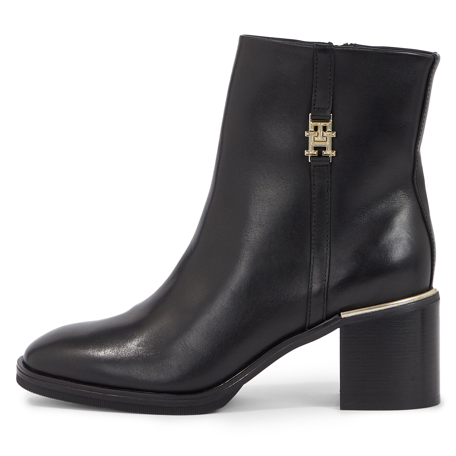 Tommy Hilfiger Боти Feminine Th Hardware Mid Bootie FW0FW07539 Черен - Pepit.bg