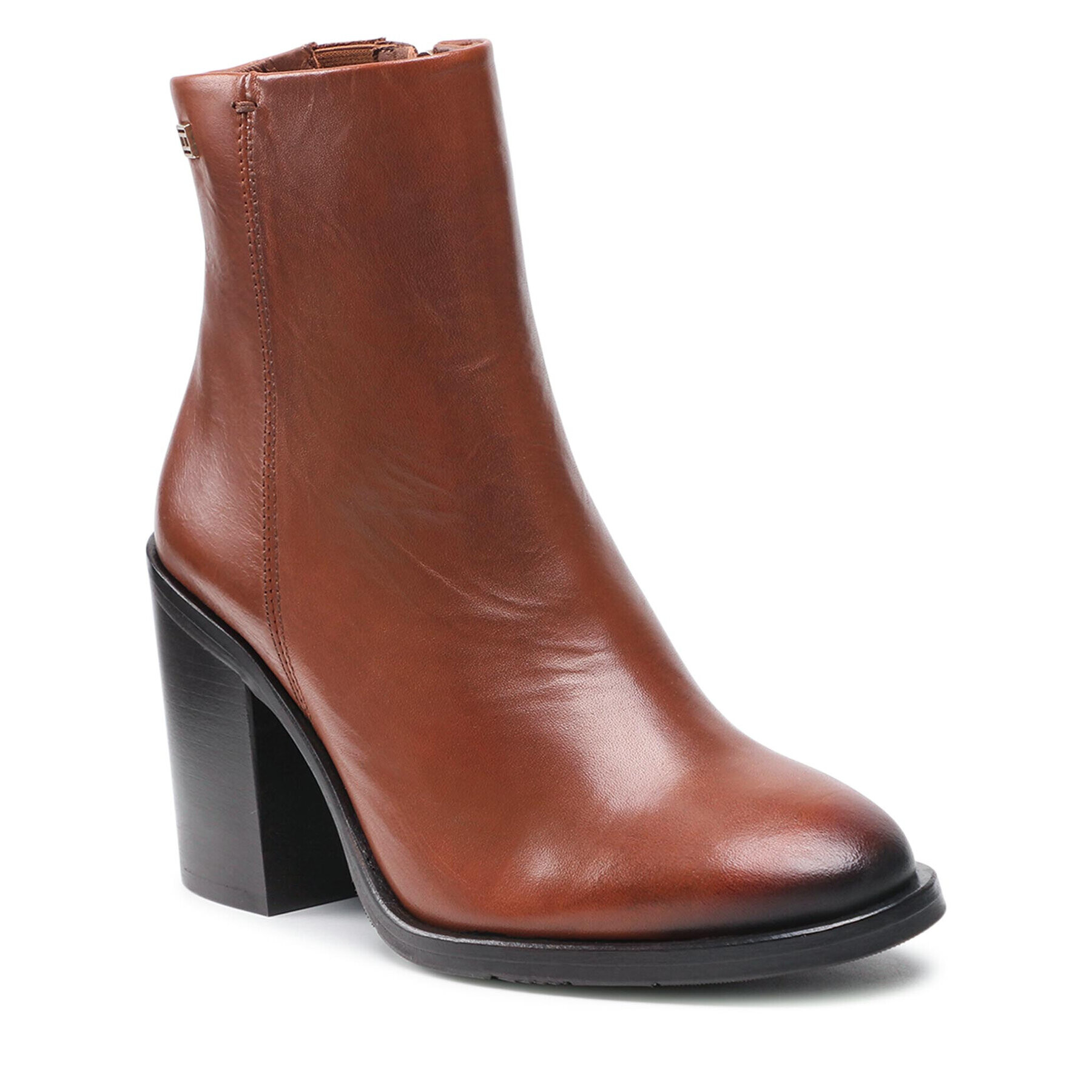 Tommy Hilfiger Боти Flag Stud High Heel Boot FW0FW05948 Кафяв - Pepit.bg