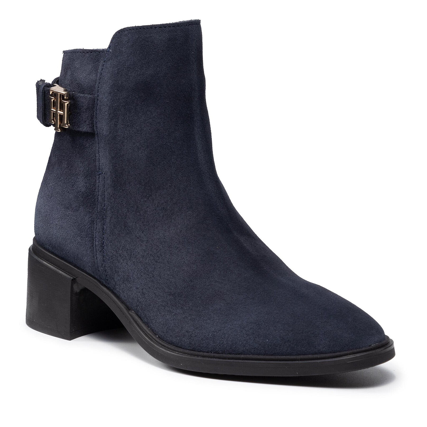 Tommy Hilfiger Боти Hardware Th Mid Heel Boot FW0FW06011 Тъмносин - Pepit.bg