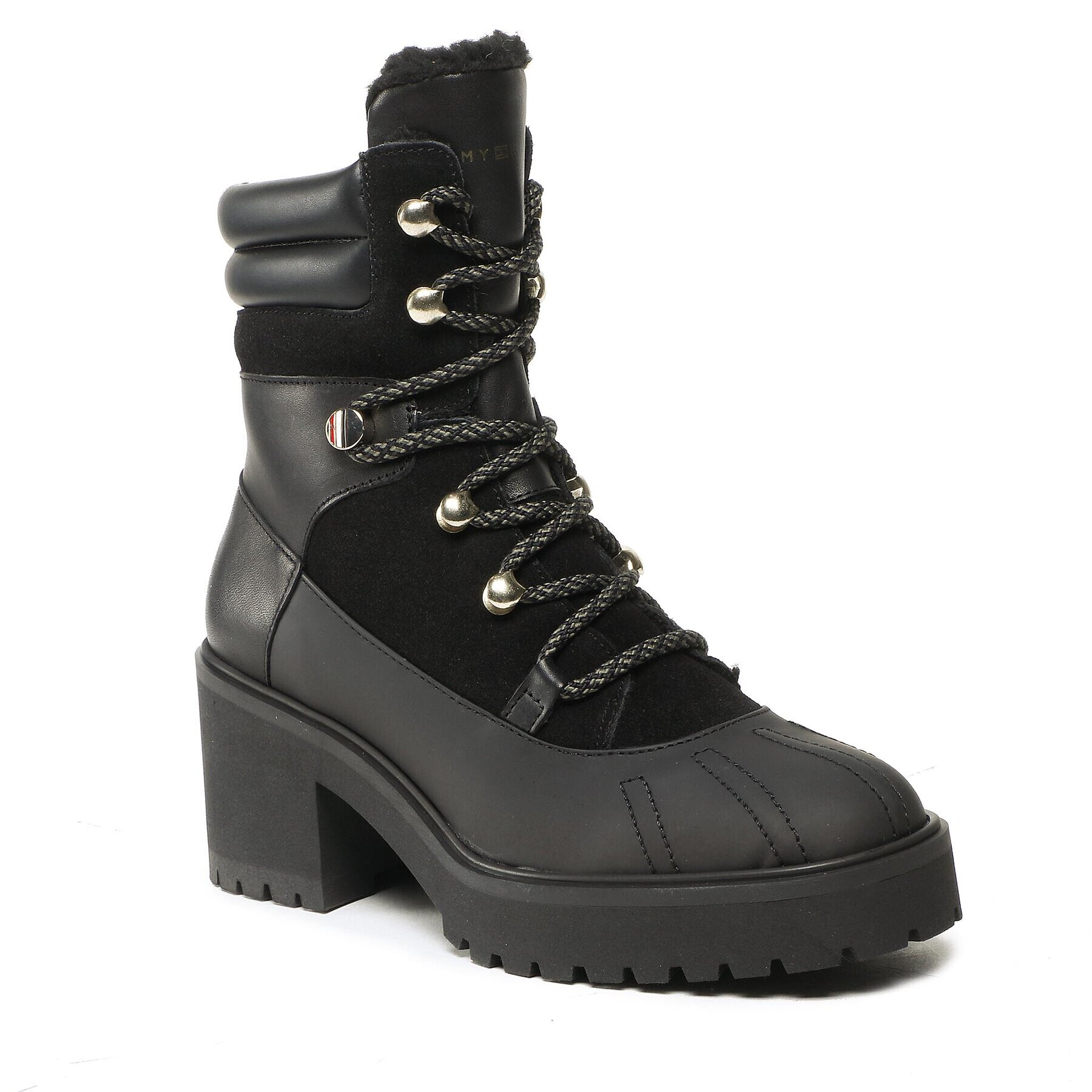 Tommy Hilfiger Боти Heel laced Outdoor Boot FW0FW06804 Черен - Pepit.bg