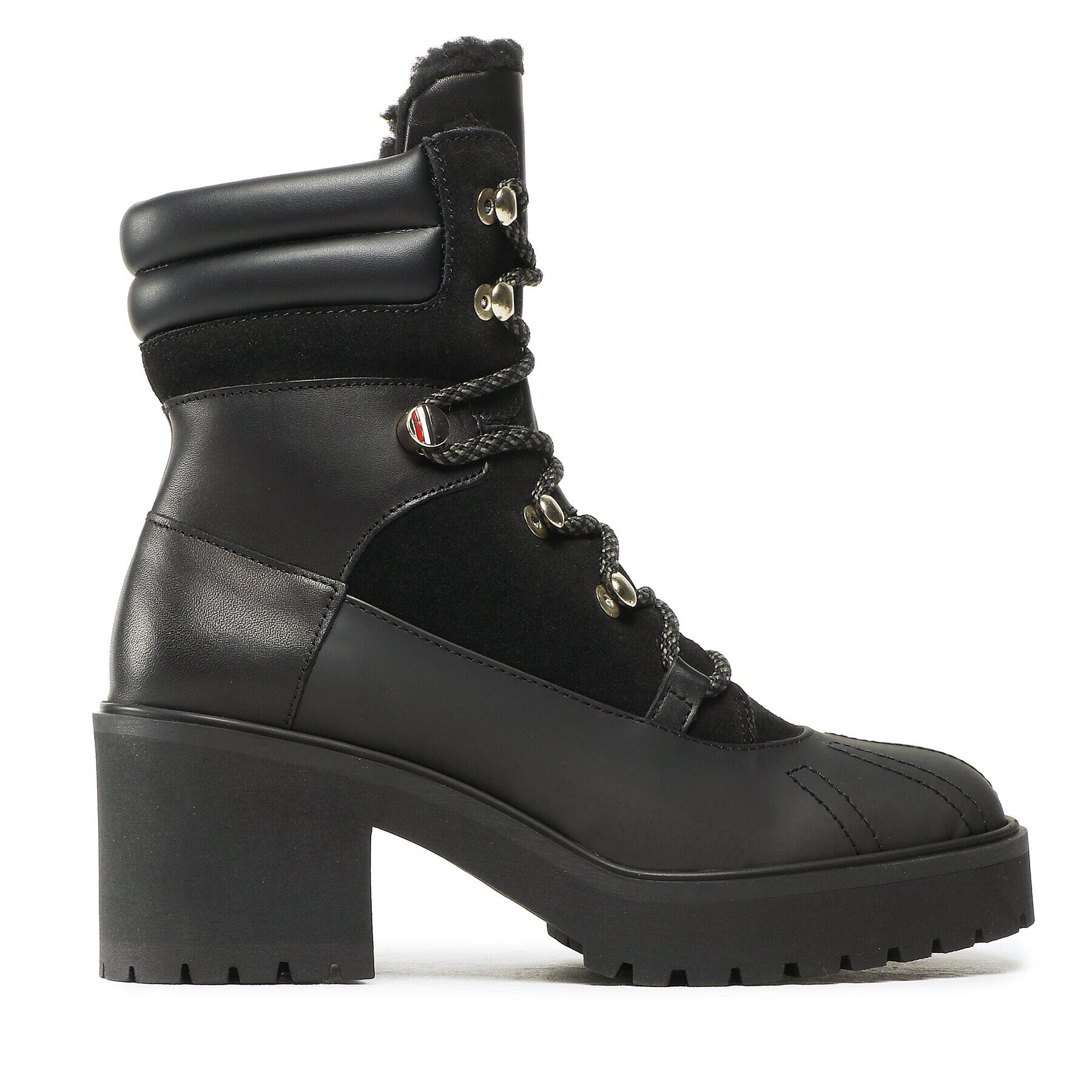 Tommy Hilfiger Боти Heel laced Outdoor Boot FW0FW06804 Черен - Pepit.bg