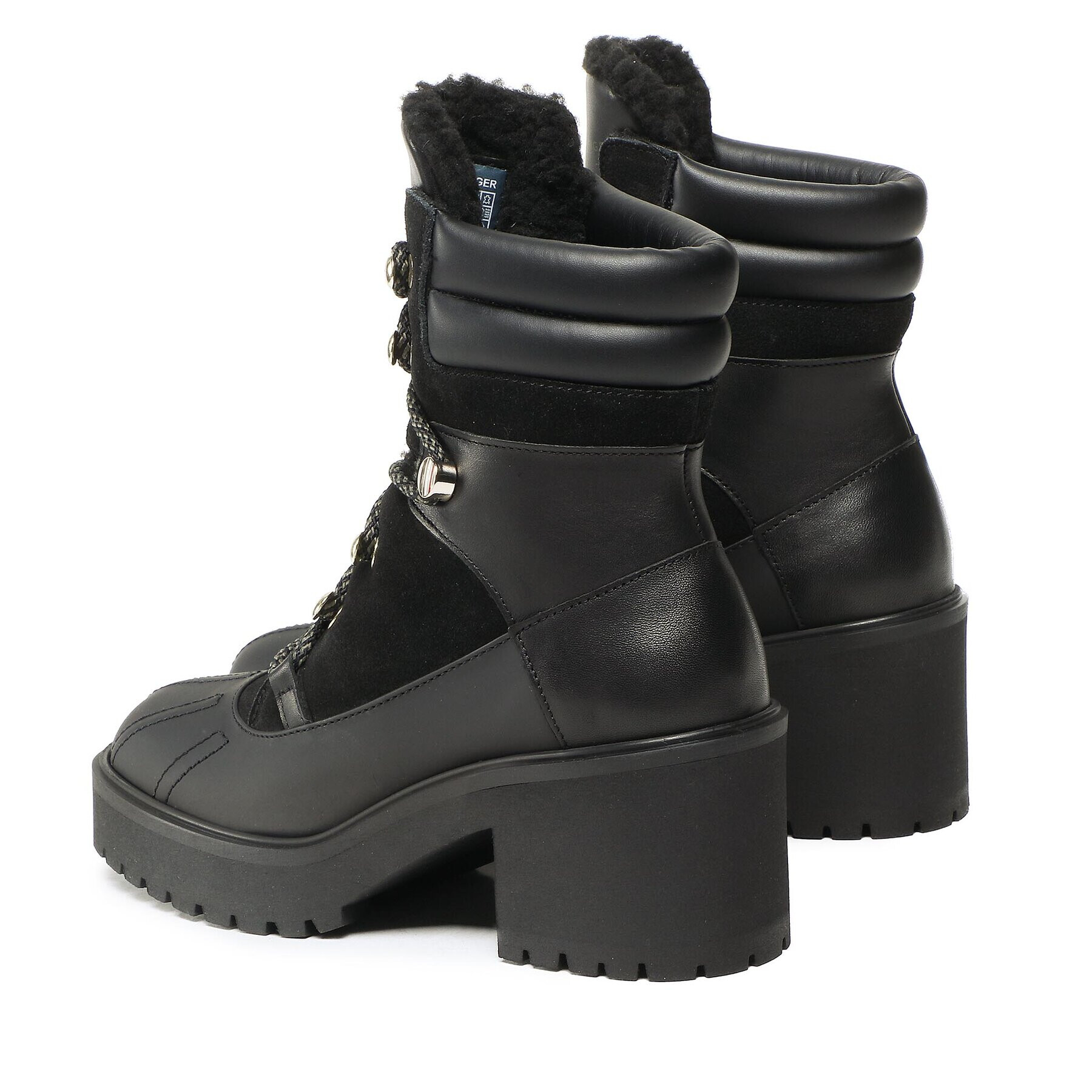 Tommy Hilfiger Боти Heel laced Outdoor Boot FW0FW06804 Черен - Pepit.bg