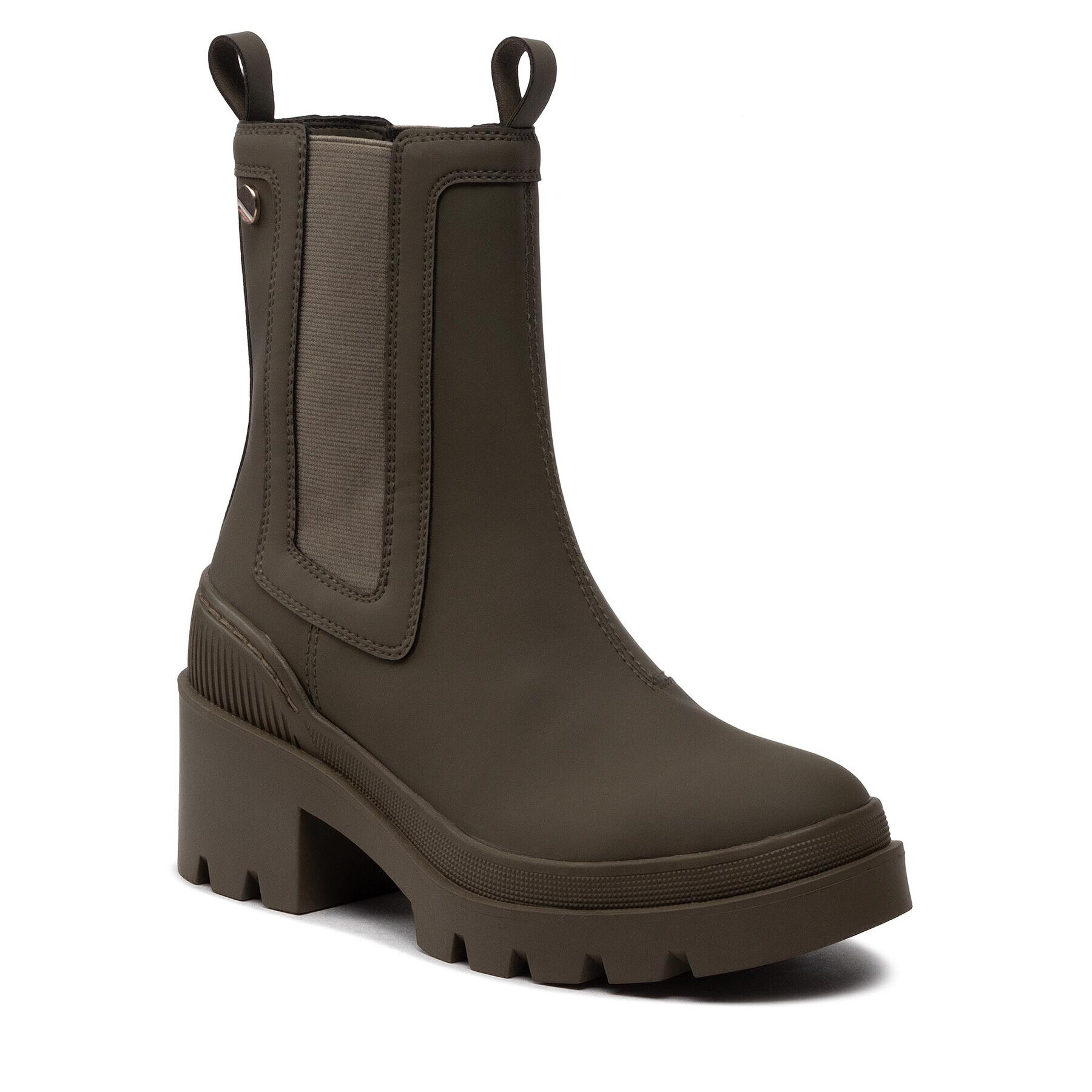 Tommy Hilfiger Боти Heeled Chelsey Boot Bio FW0FW06677 Каки - Pepit.bg