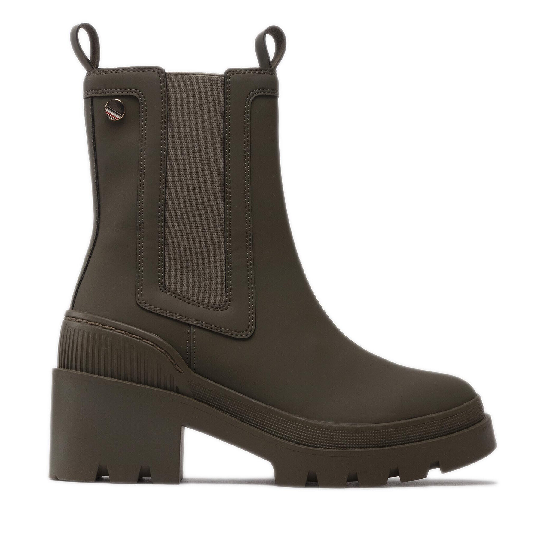 Tommy Hilfiger Боти Heeled Chelsey Boot Bio FW0FW06677 Каки - Pepit.bg
