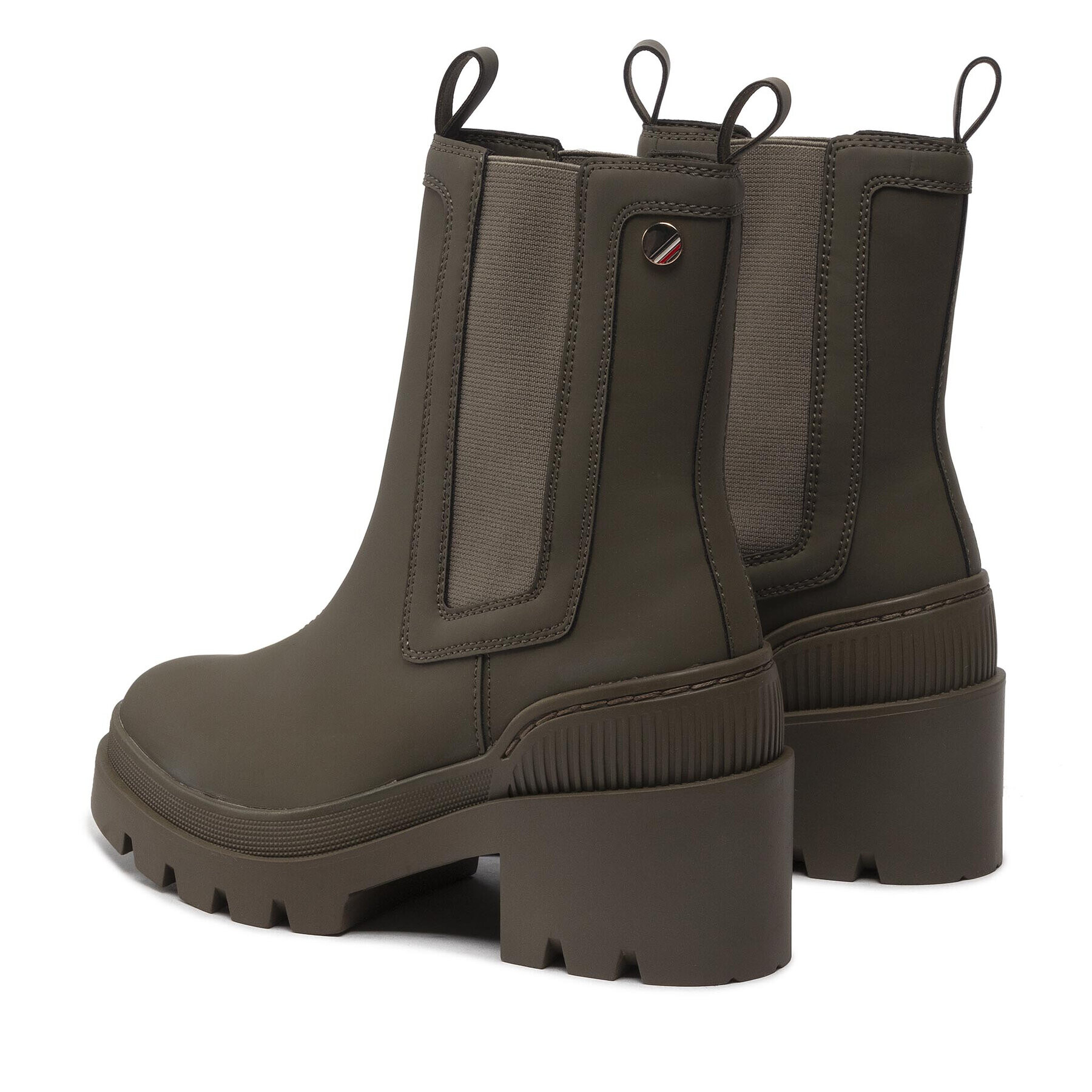 Tommy Hilfiger Боти Heeled Chelsey Boot Bio FW0FW06677 Каки - Pepit.bg