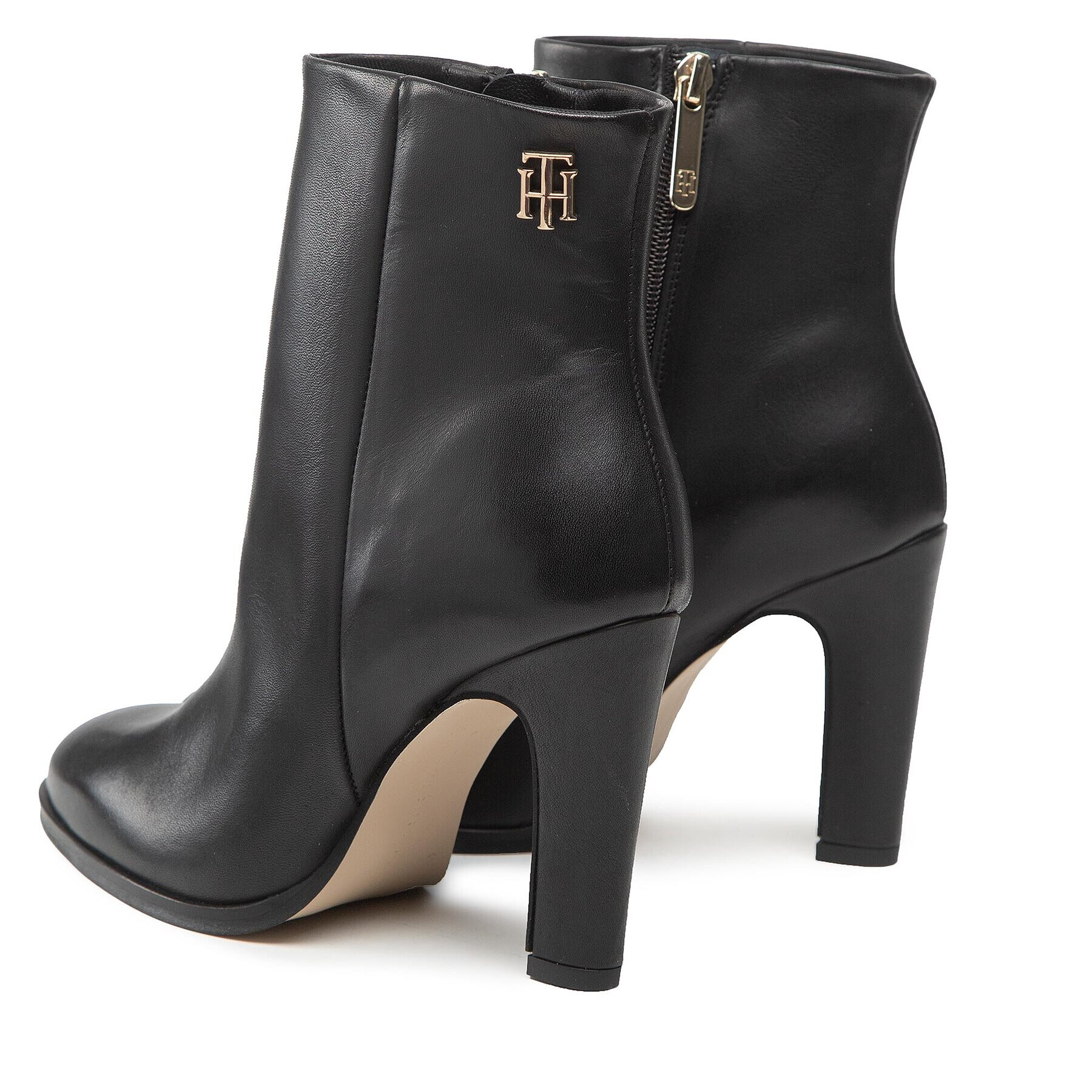 Tommy Hilfiger Боти High Heel Leather Boot FW0FW06769 Черен - Pepit.bg