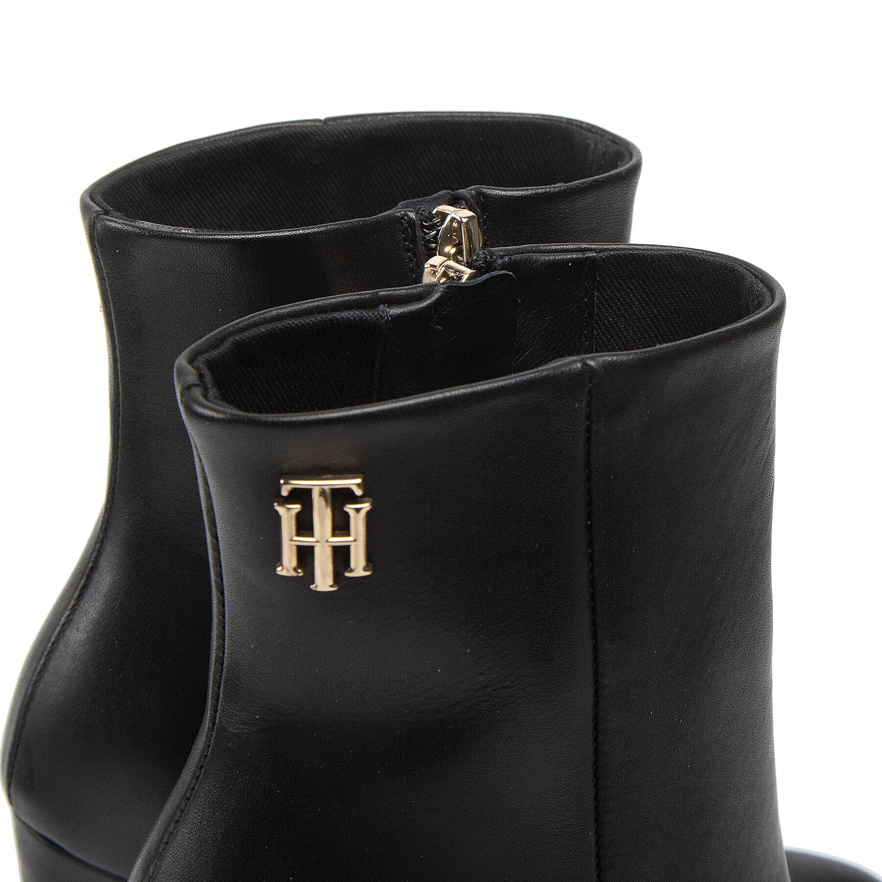 Tommy Hilfiger Боти High Heel Leather Boot FW0FW06769 Черен - Pepit.bg