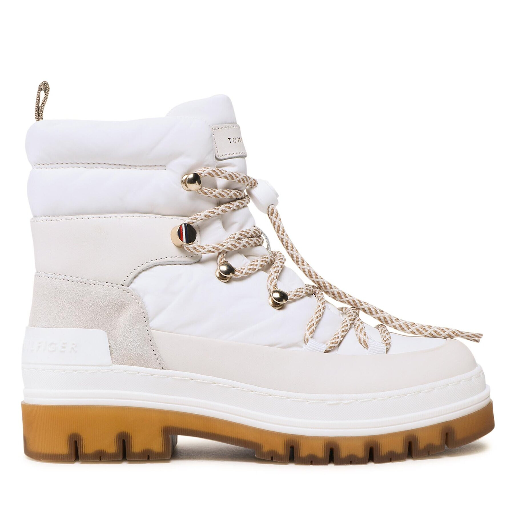 Tommy Hilfiger Боти Laced Outdoor Boot FW0FW06610 Бял - Pepit.bg