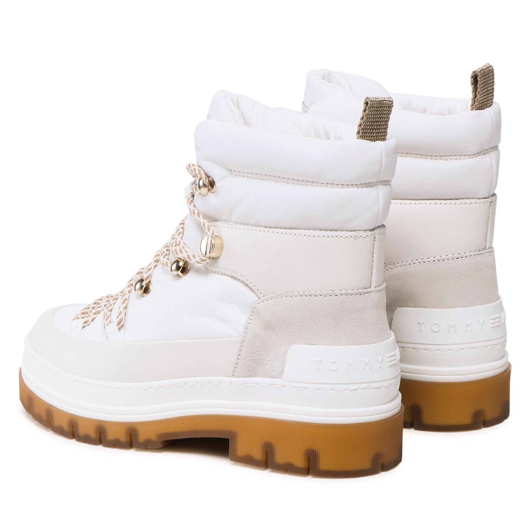 Tommy Hilfiger Боти Laced Outdoor Boot FW0FW06610 Бял - Pepit.bg