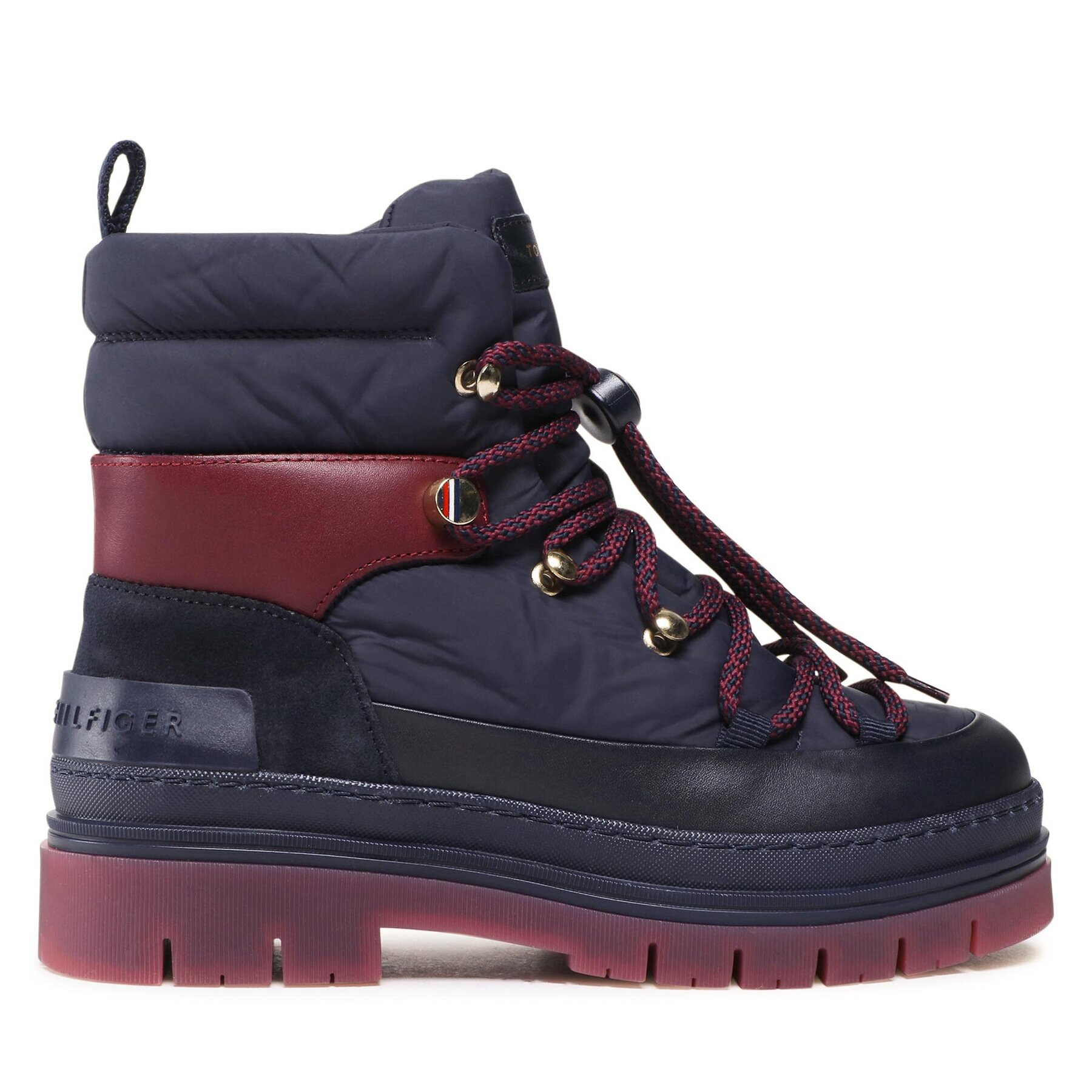 Tommy Hilfiger Боти Laced Outdoor Boot FW0FW06610 Тъмносин - Pepit.bg