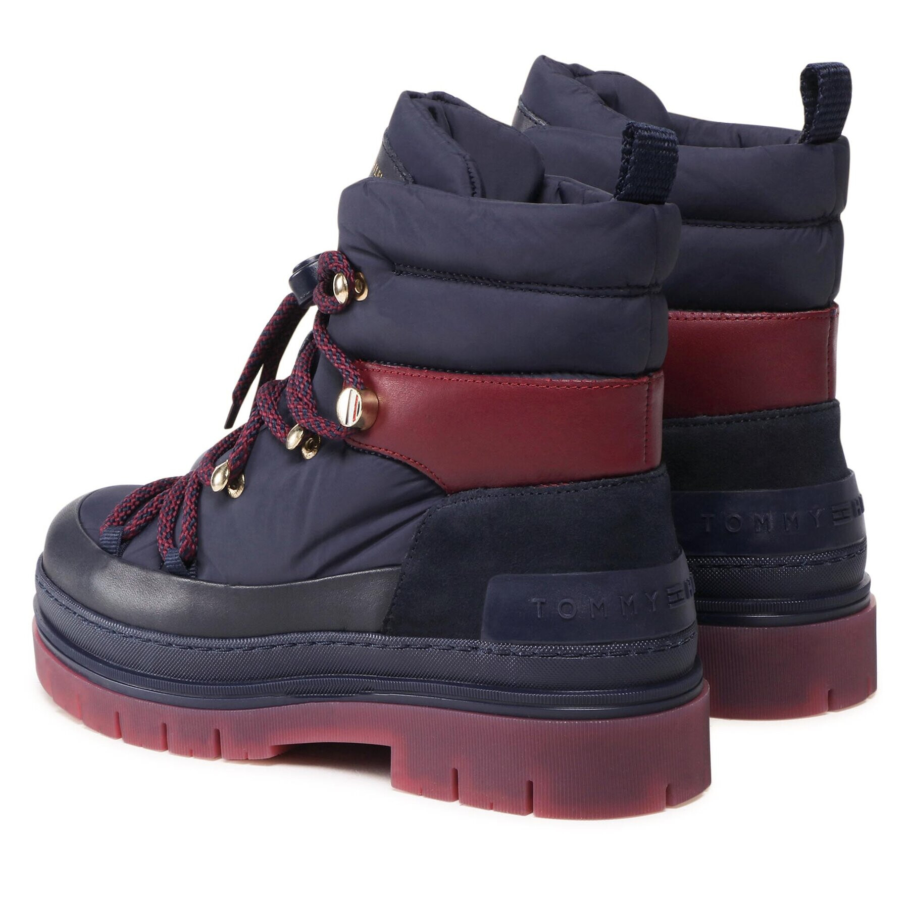 Tommy Hilfiger Боти Laced Outdoor Boot FW0FW06610 Тъмносин - Pepit.bg