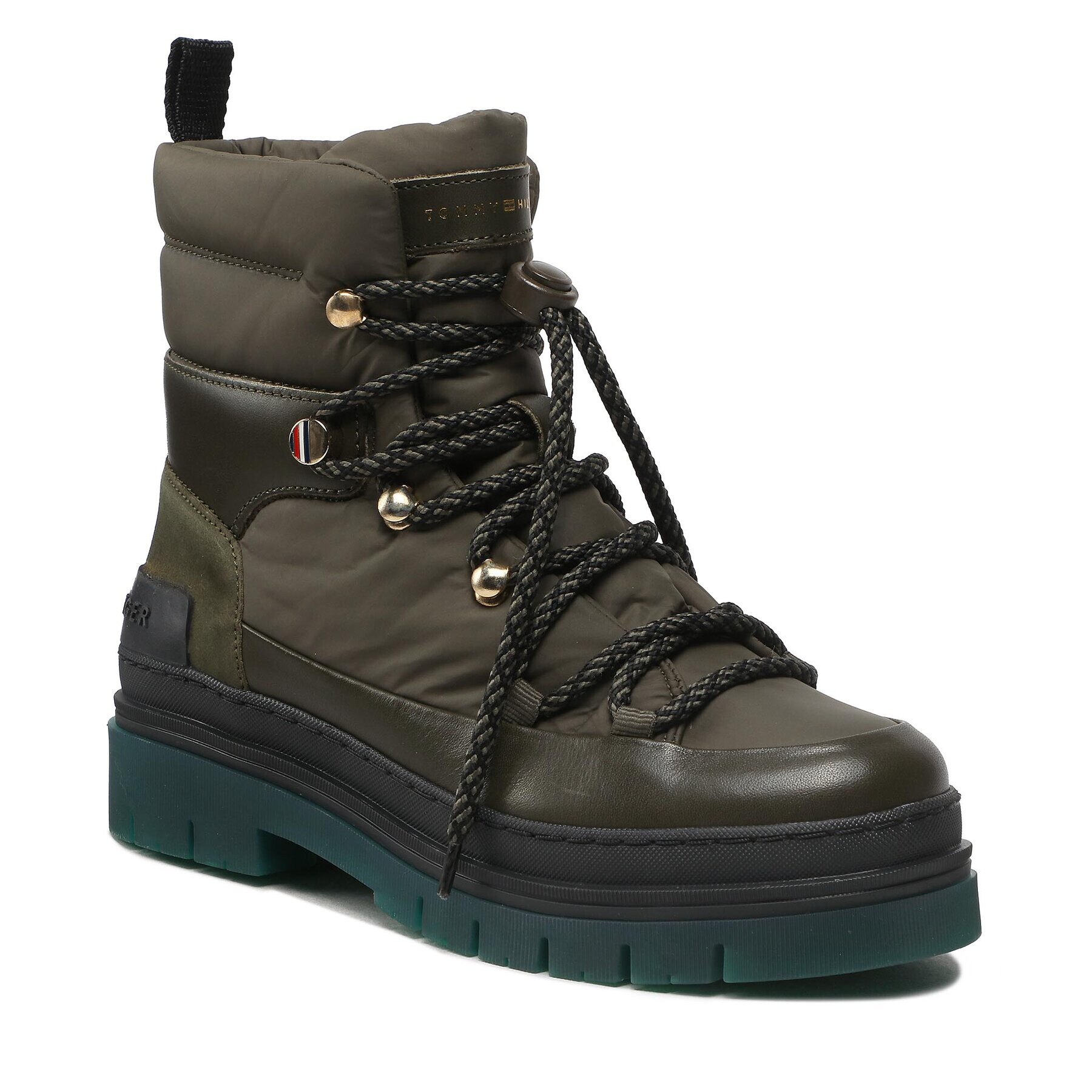 Tommy Hilfiger Боти Laced Outdoor Boot FW0FW06610 Зелен - Pepit.bg
