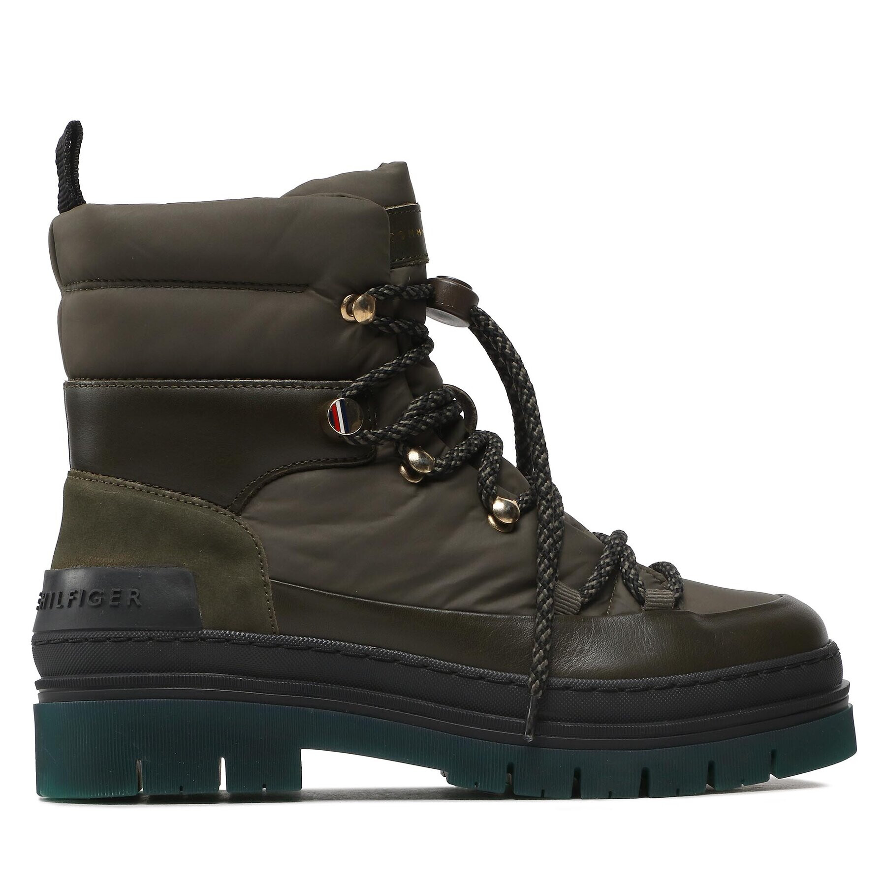 Tommy Hilfiger Боти Laced Outdoor Boot FW0FW06610 Зелен - Pepit.bg